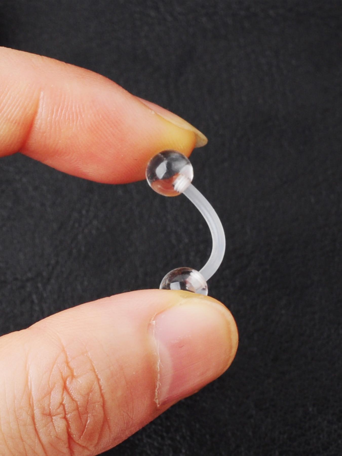 16Gauge Clear Bioflex Plastic Eyebrow Studs for Work Invisible Tragus Helix Conch Earrings Rook Piercing Retainers for Surgery Body Piercing Jewelry 6mm 8mm 10mm 12mm