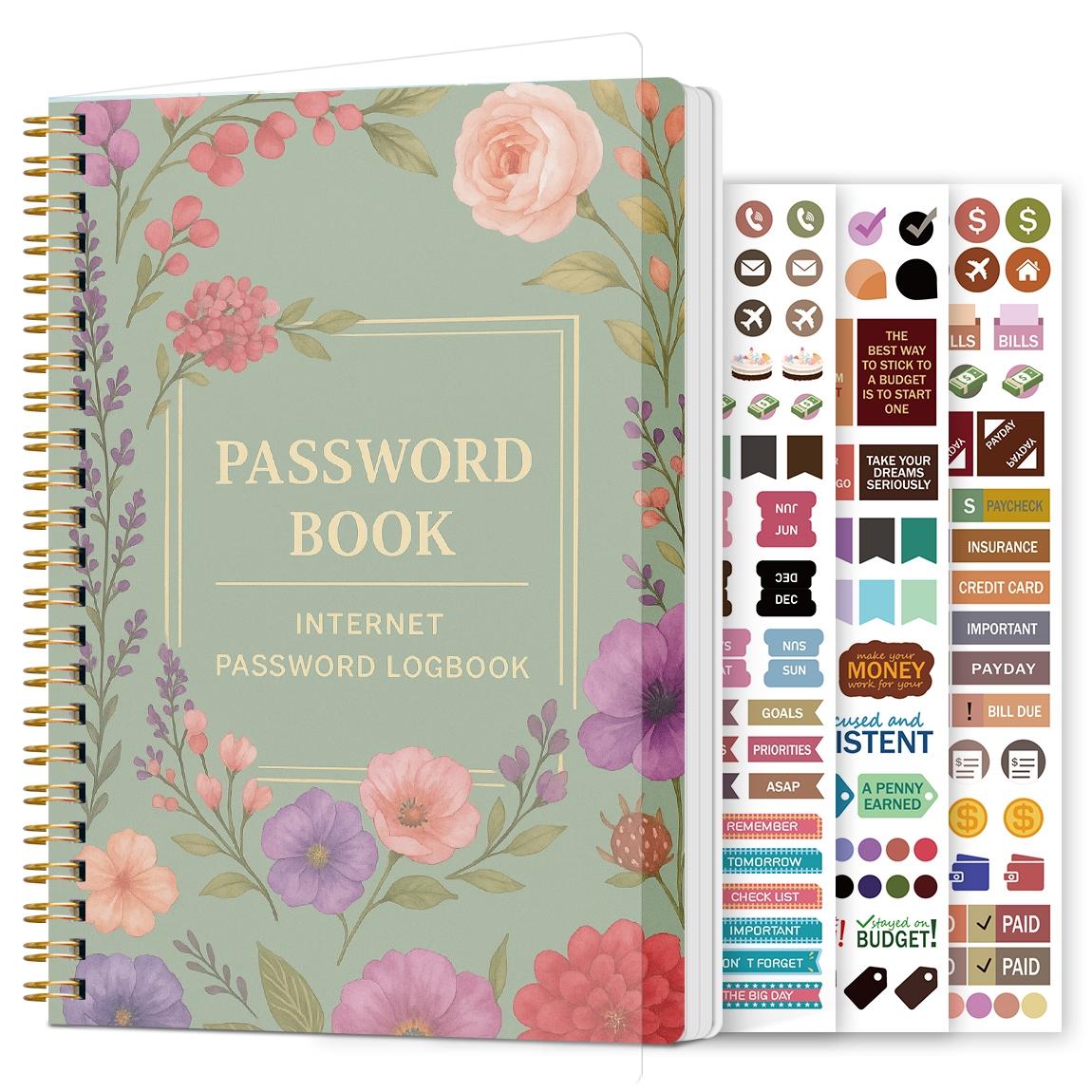1pc Simple Password Book, Hardcover Spiral Notebook, Hardcover Journal, Minimalist Address Password Manager With Website Password Quick Access Password Storage Perfect For Home Office Internet Computer Logins, Great Holiday Gifts #GLOBAL PICKS