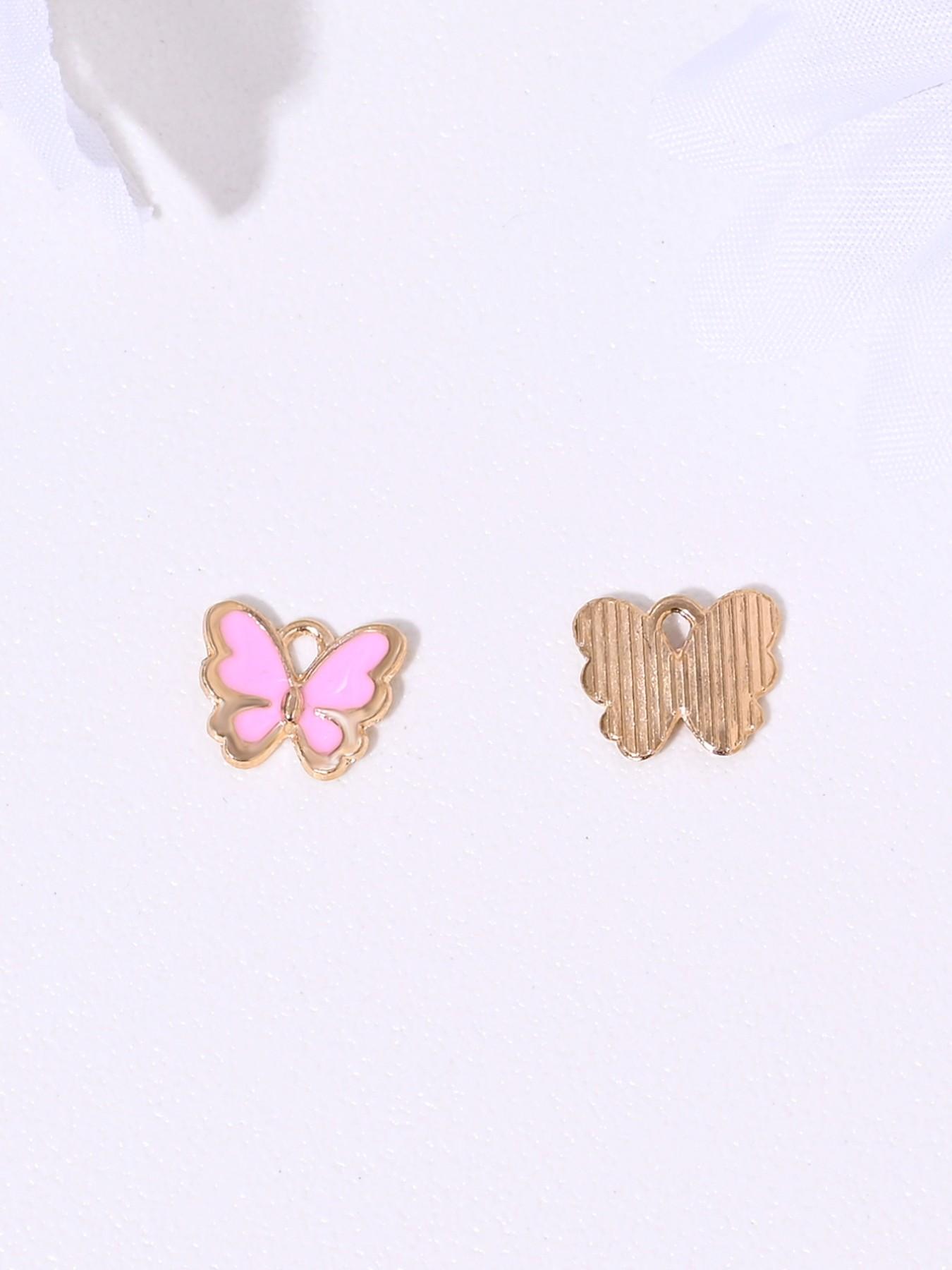 10 Cute Butterfly Heart Angel Keychains, DIY Jewelry Making, Earrings, Necklaces, Bracelets, Keychains, Daily and Festival Accessories