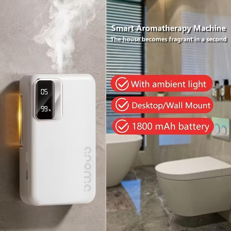 1800mah Aromatherapy Diffuser with Digital Display, USB Rechargeable Up to 20 Days, Quiet Operation for Home Decor Gifts