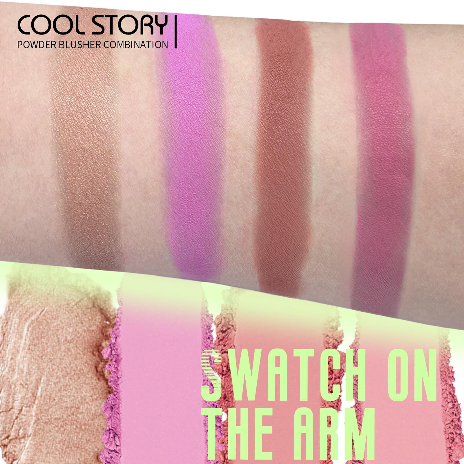 4-Color Blush Makeup Palette Set, Long-Lasting Matte & Shimmer Blushes, Smooth Texture, Lightweight Buildable Powder, Travel-Friendly