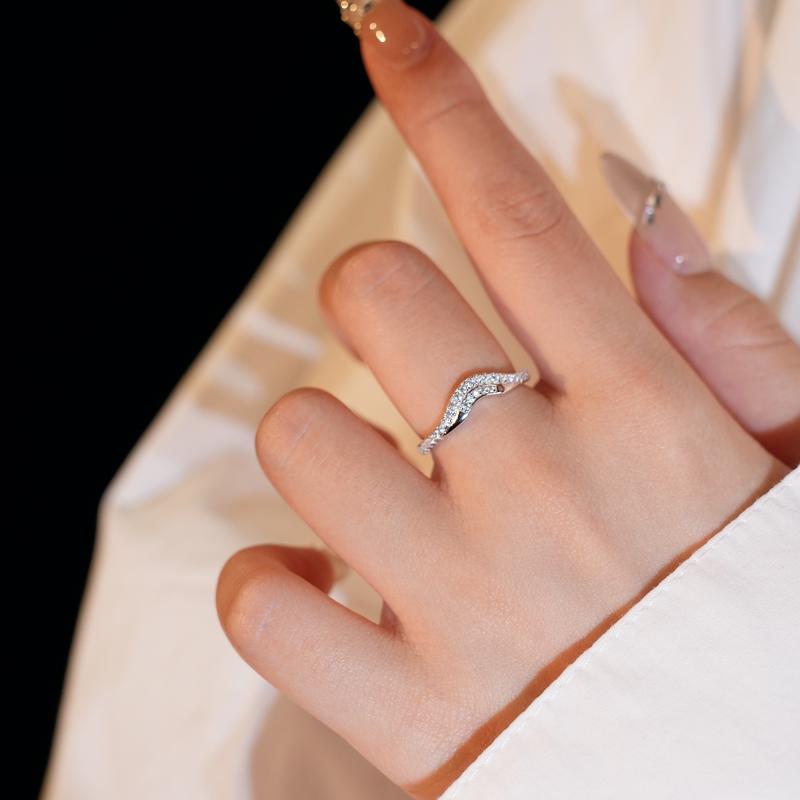 【#178 Ring Enhancer】Smiley Stacking Band ALL vvs Synthetic Moissanite Rings in 925 Sterling Silver Gift for her Birthday Mother's Day