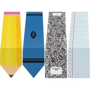 Breling 4 Pcs Preschool Graduation Decorations Table Runner Kindergarten Graduation Tablecloth Composition Pencil Crayon Ruler Notebook Table Runner for School Dining Room Classroom Party Decoration
