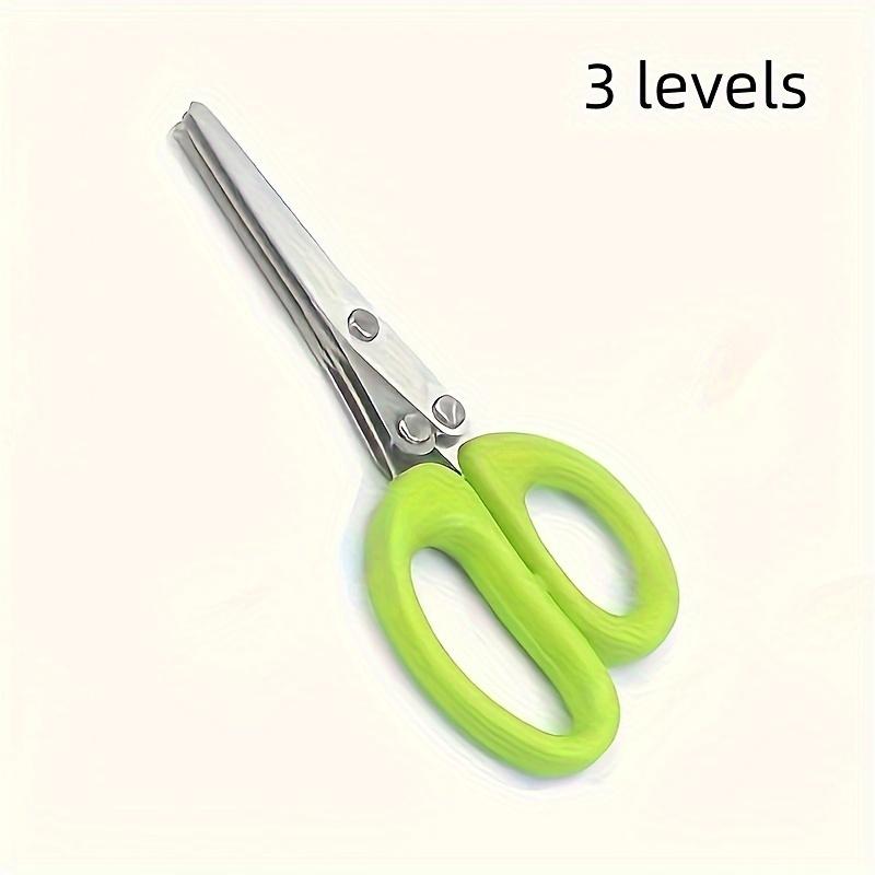 3-Layer Stainless Steel Kitchen Scissors, Kitchen Shears, Multifunctional Onion & Herb Chopper, Durable with Protective Cover & Cleaner, Ergonomic Handle