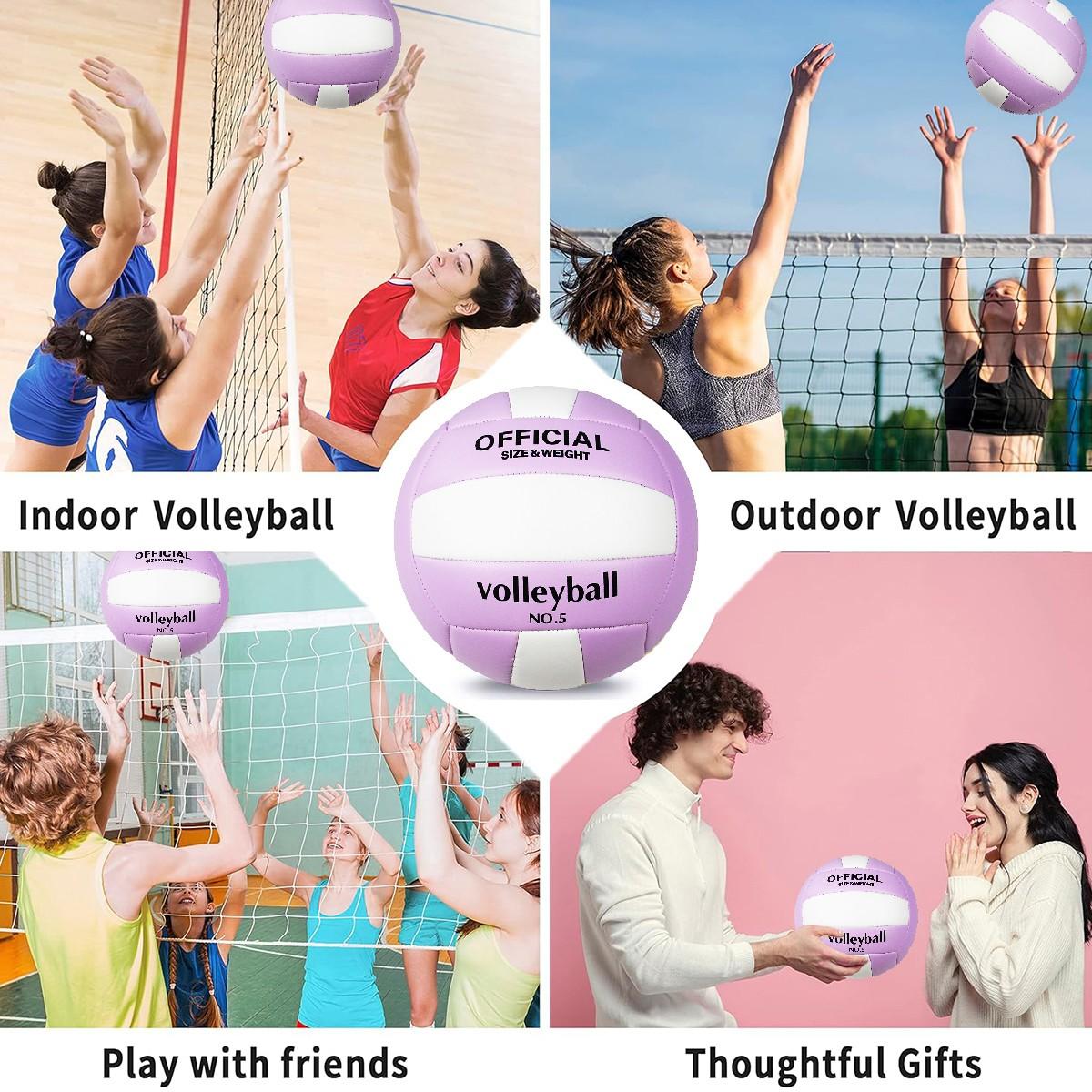 Five Color Outdoor Training Beach Volleyball, Official Size 5, Comfortable and Durable, Suitable for Beginners and Sports Enthusiasts, Indoor and Outdoor