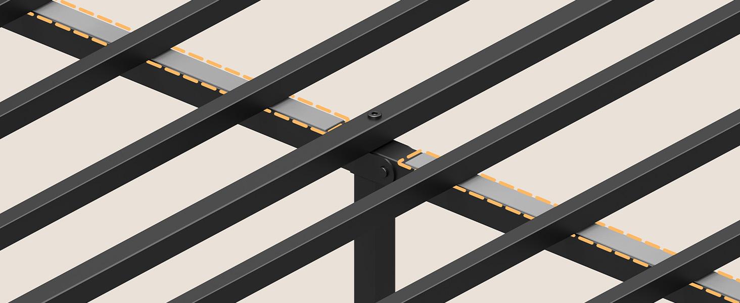 【SPOTLIGHT DAY】ONBRILL Queen Bed Frame with Side Storage Shelves, Comfy Storage Headboard with Charging Station, Platform Bed Frame, Metal Heavy Duty, No Box Spring Needed, Easy Assembly, Bedroom Furniture