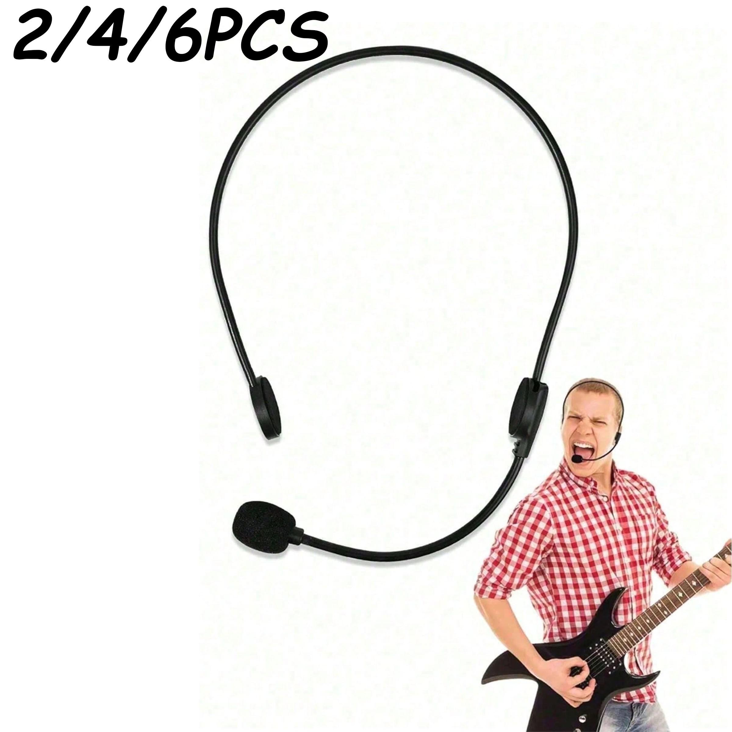 2/4/6PCS Rock Star Costume Accessories, Fake Microphone Headset, Halloween Party Props, Music Festival Gear, Gift for Friends & Family