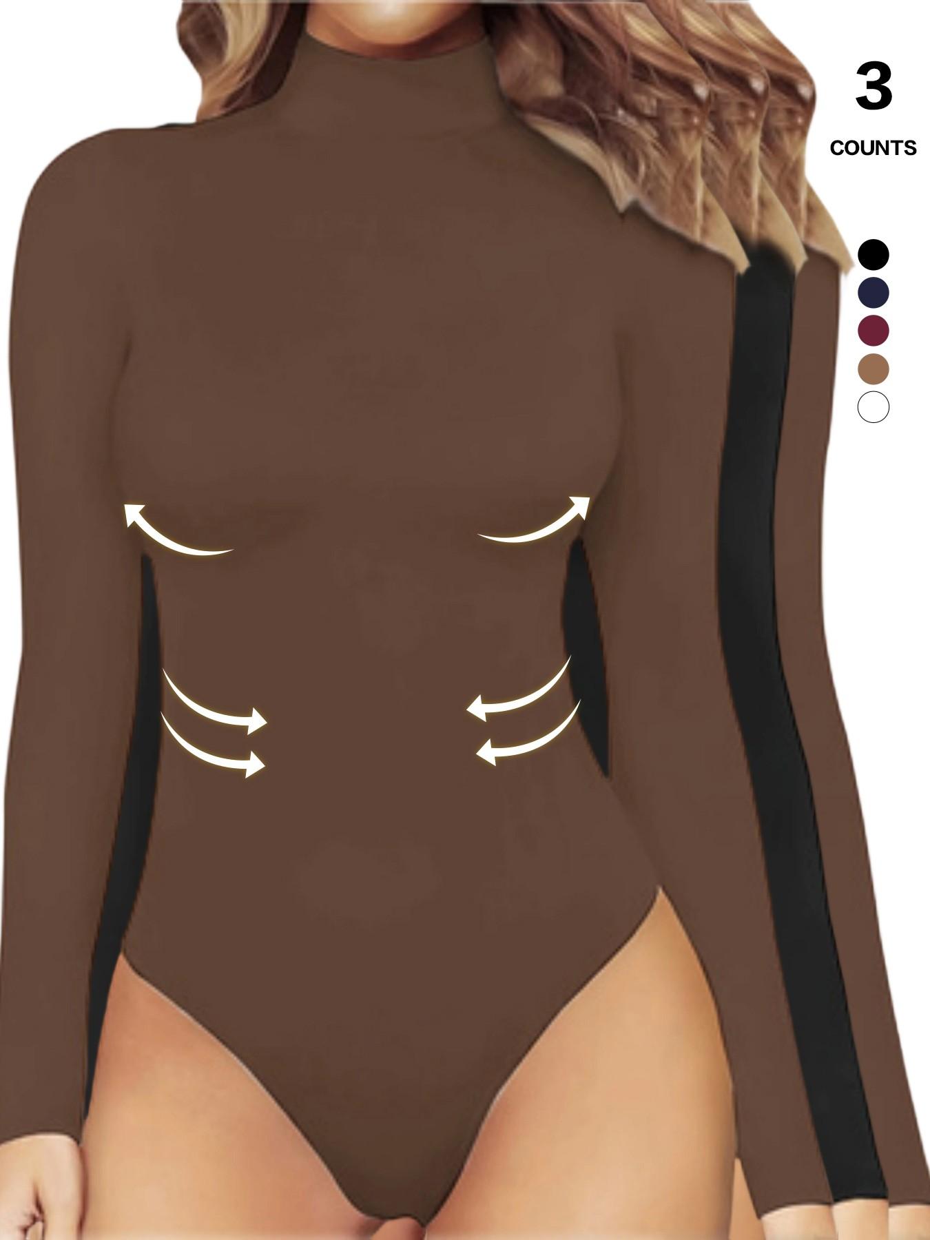 2026 Women's Long Sleeve Turtleneck Bodysuit, Thermal Compression Jumpsuit, Shapewear Base Layer Top, Slim-Fitting, All Seasons