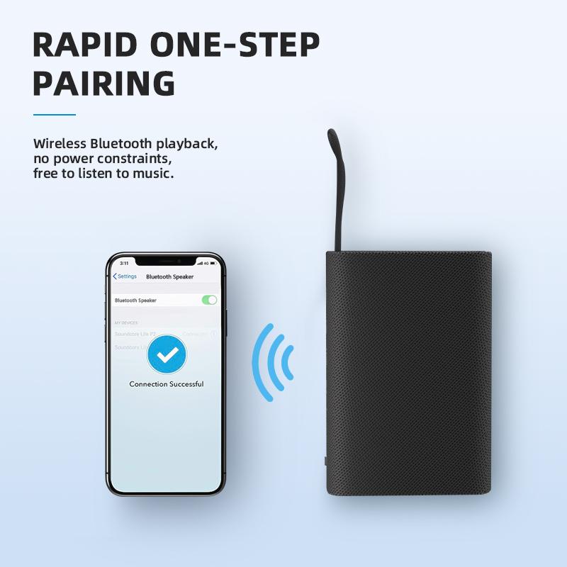 TikTokShopStockUp,PEICHENG Portable Wireless Bluetooth Speakers Grey IPX5 Waterproof 360° Stereo Sound TWS Mode 12-Hour Battery Life for Home Party Outdoor Audio Smartphones Durable Cable