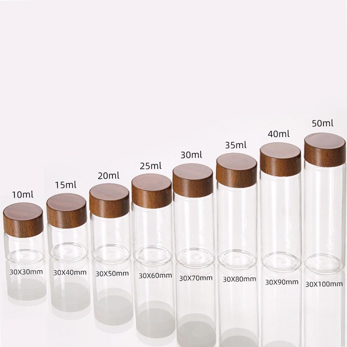 3pc Mini Glass Sealed Jars Food Grade Coffee Powder Gold Beans Storage Bottles Portable Tea Containers Small Empty Bottles