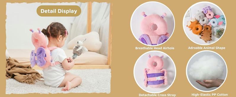 Toddler Baby Head Protection Cushion Backpack Wear ,Green Turtle Cute Carrier Travel