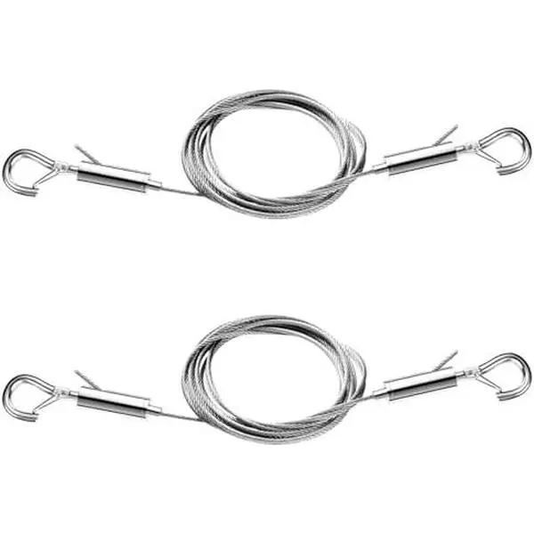 2 count Adjustable Picture  Wire Kit,Mirror Frame  Kit,6.6FT Heavy Duty Stainless Steel Wire Rope for  Pictures,Mirrors,Billboards,Tool Free Cables Rope with Hooks,Hold Up to 66lbs