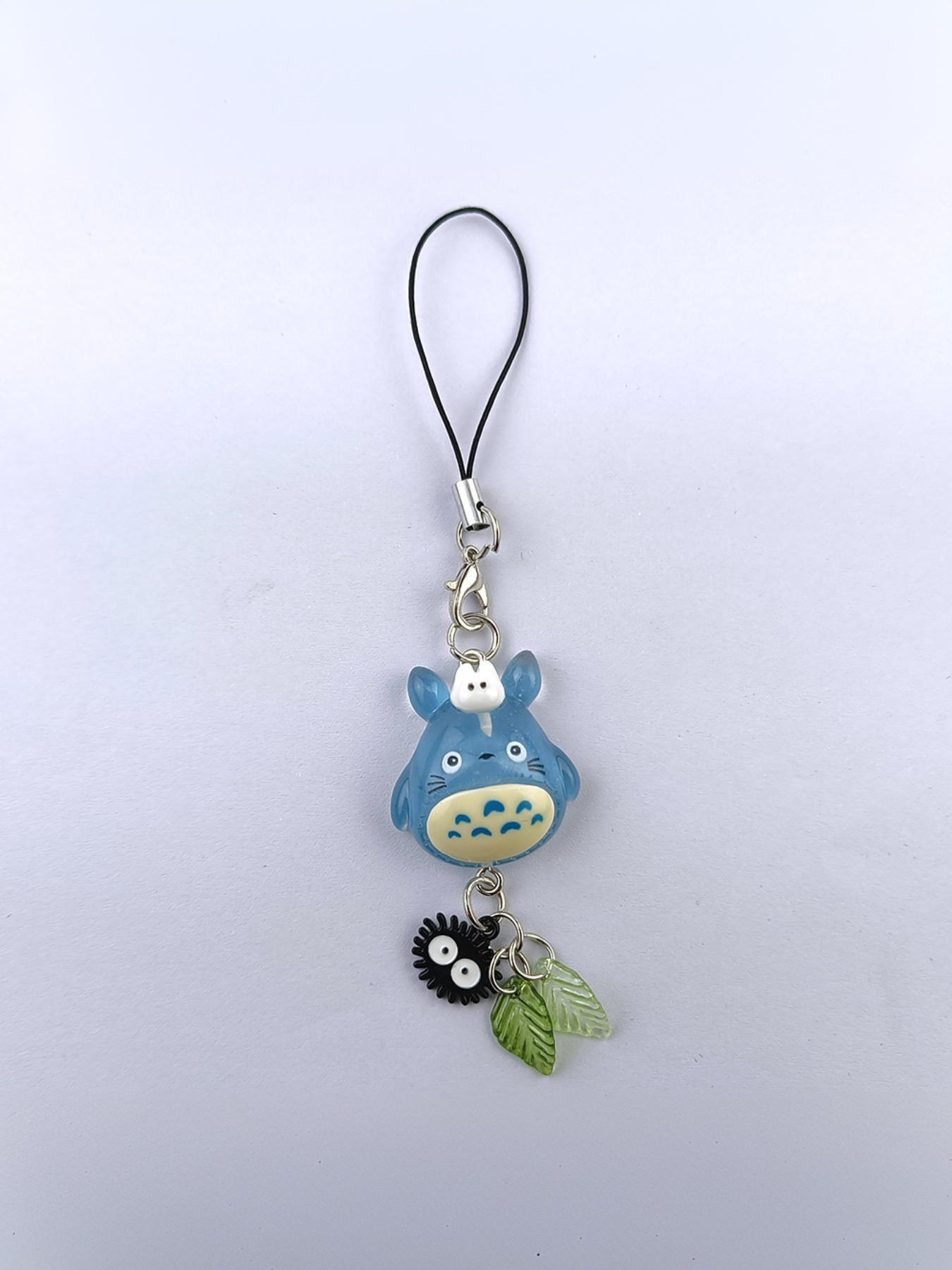 Studio Ghibli My Neighbor Totoro and Four-Leaf Clover Lucky Four-Leaf Clover Phone Charm Guben Chain INS Style Keychain