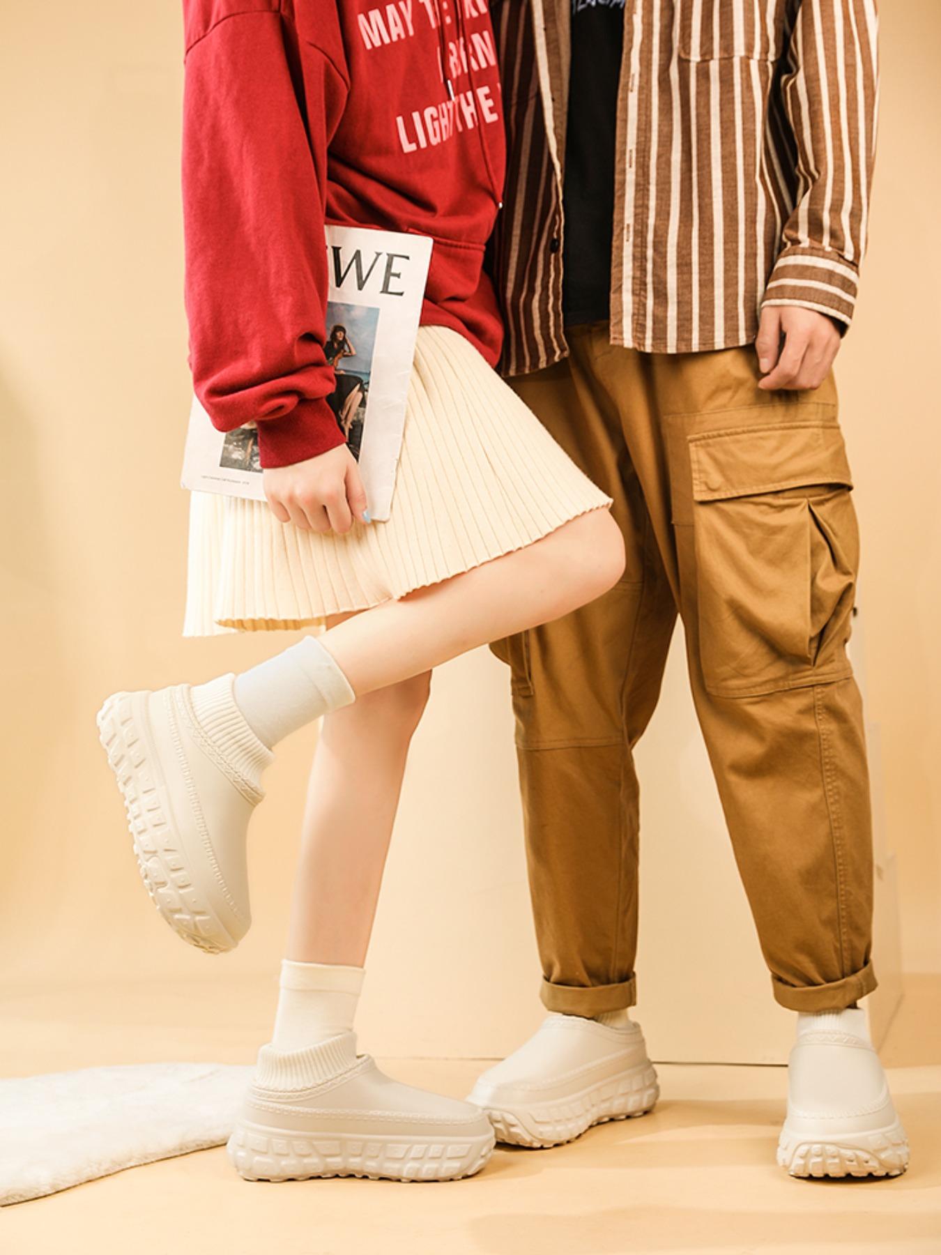 Unisex Fall & Winter Warm Eva Slippers, Thickened Insulated Lining, Anti-Slip Sole, Comfortable Garden Shoes, Ideal for Outdoor Hiking, Outdoor Walking Shoes