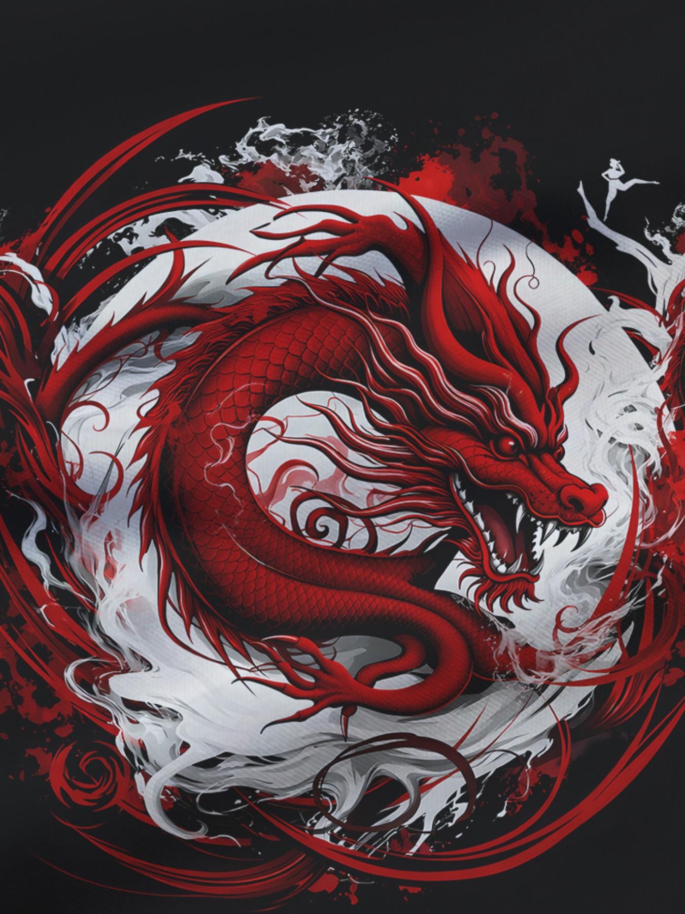 Limited Edition Luxury Men's Ice Silk Short Sleeve T-Shirt, Summer New Business Casual Round Neck Top, Dragon Pattern, Breathable, Loose Fit