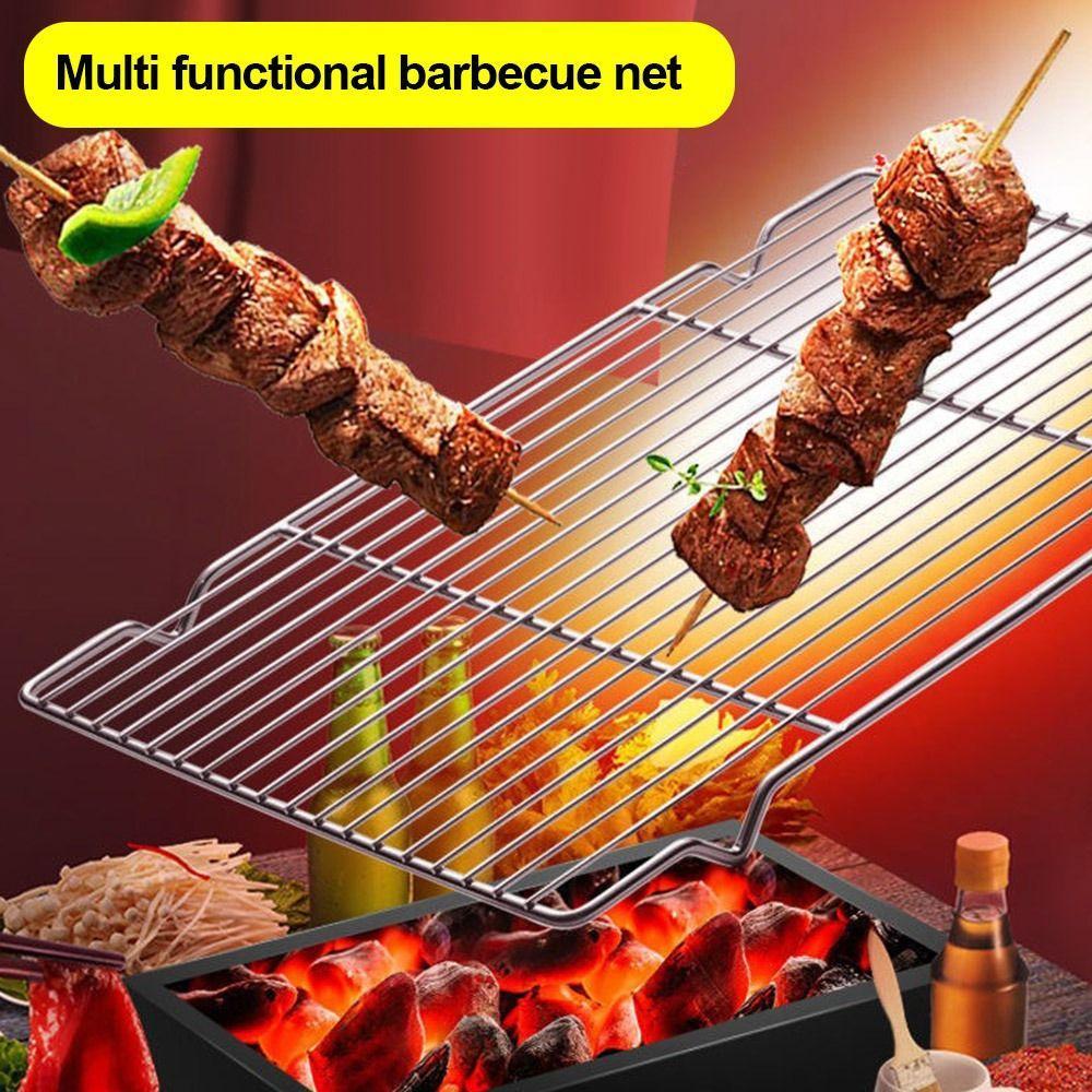 New Stainless Steel Cooling Rack Non-stick Silver BBQ Tray Barbecue Cooking Mesh Shelf