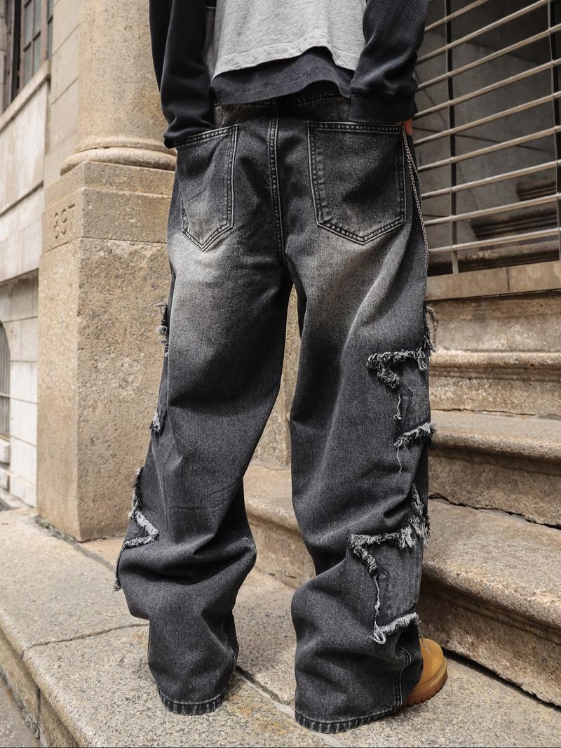 Four-Season Washed Vintage Loose Straight Leg Jeans, Y2K Street Style Denim Jeans, Perfect Gift for Husband and Boyfriend