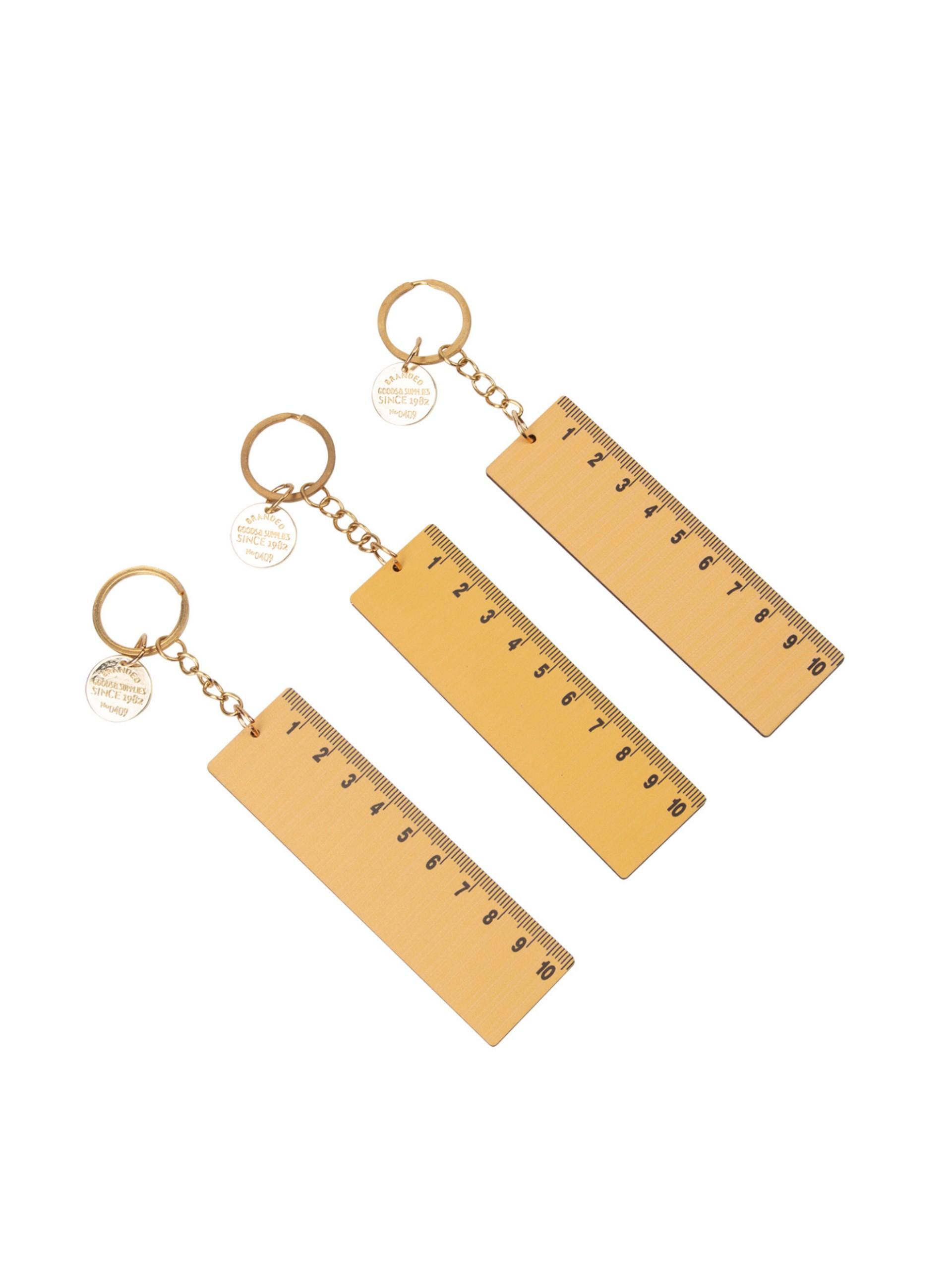 Wooden Ruler Keychain, Student Stationery Gift, Teacher's Day Present, Cartoon Measurement Tool, Wooden Size Indicator