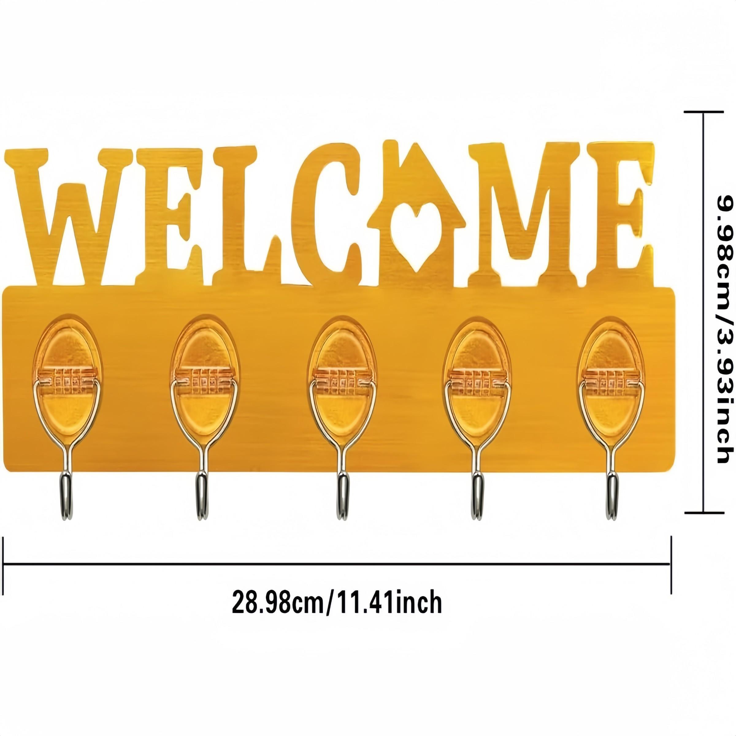 Wall-Mounted Key Holder Set, Gold &, 5 Hooks Per Unit, No-Drill Installation, Ideal for Keys, Dog Leashes, Towels, Medals, Necklaces