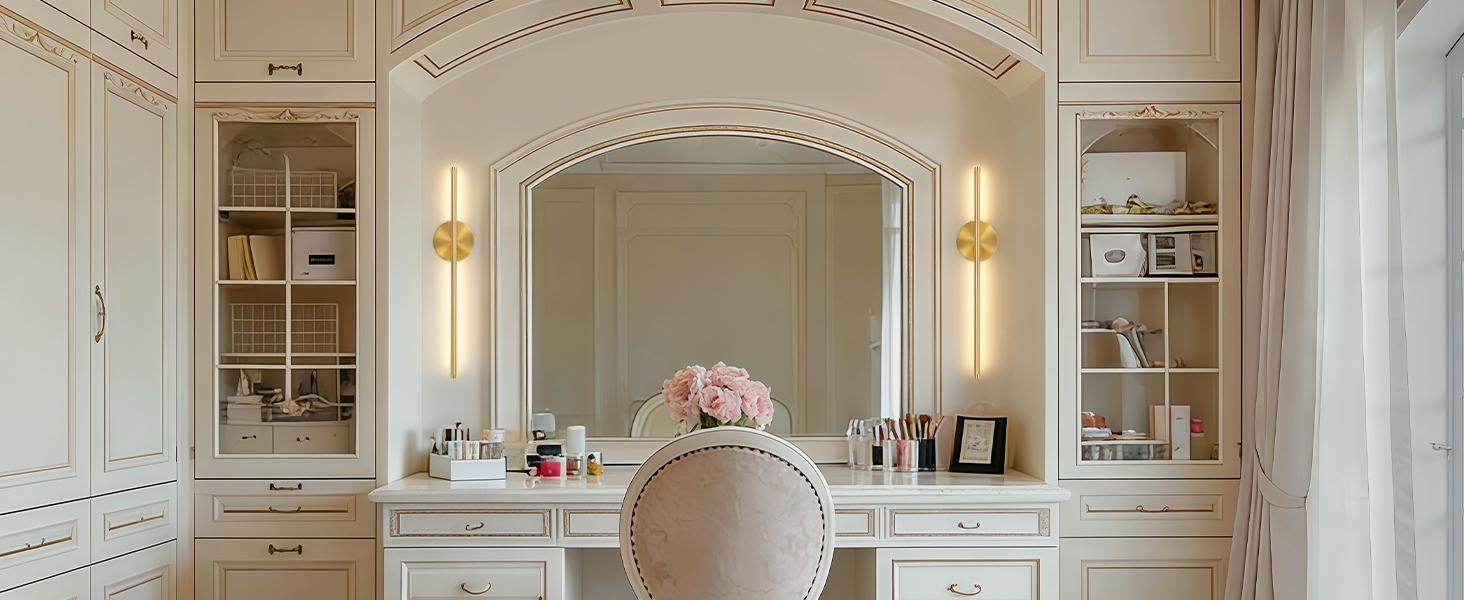 2pcs Gold/Black Recharging Wall Lamp 50cm/19.7inch LED Wall Sconces With Remote Control Magnetic Install For Bedside Hallway Stairwell Cloakroom Art Home Decor Fixture