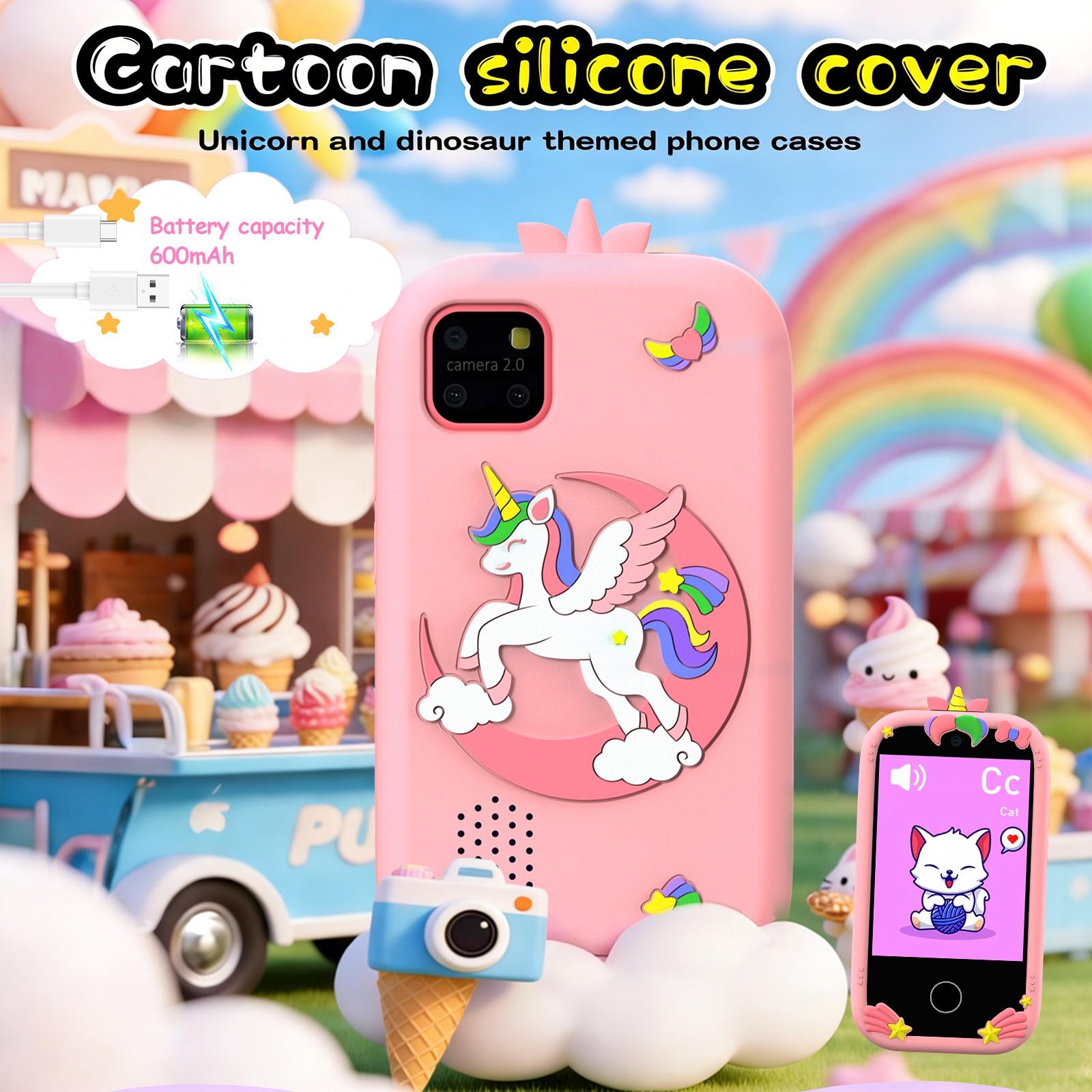 Kids Smart Phone High Sensitivity Touch Screen Toy, Music Player, Perfect Gift for Children, Interactive Learning Device