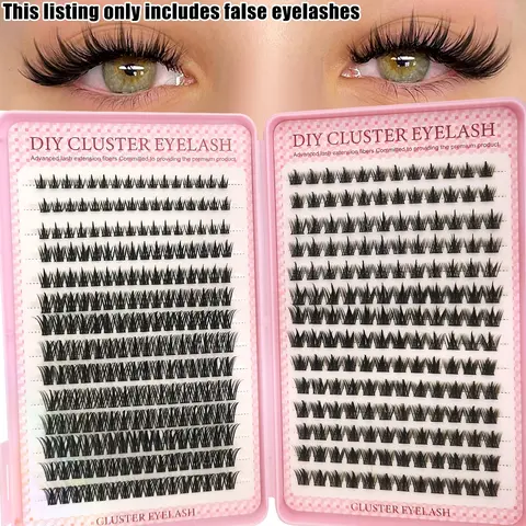 High Capacity Fairy False Lashes, Fake Eyelash Extensions, Single Cluster, DIY Extension Set, Ideal for Daily Use, Parties, Travel, Gift Idea