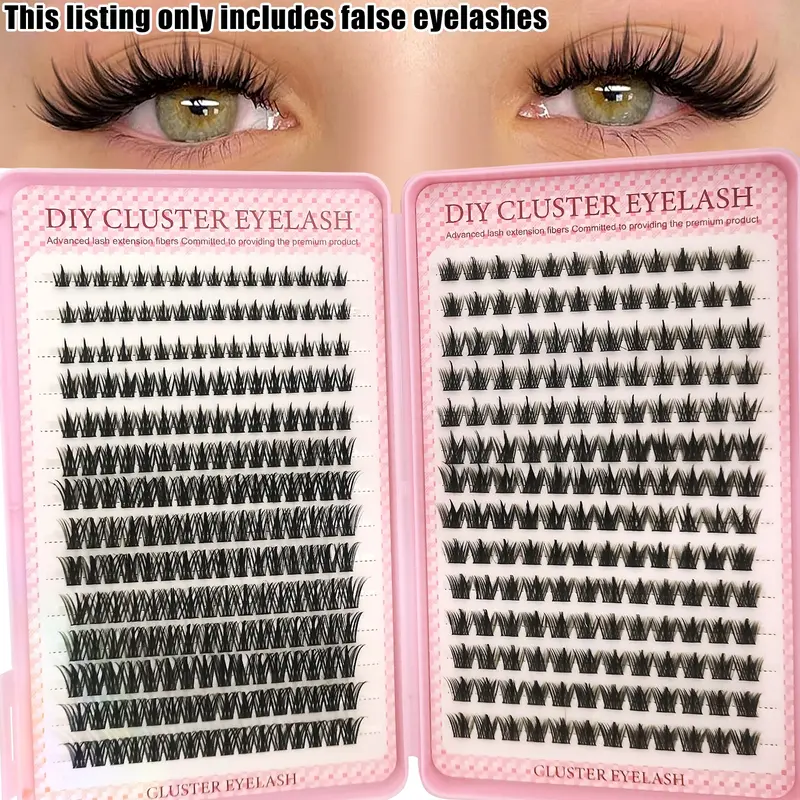High Capacity Fairy False Lashes, Fake Eyelash Extensions, Single Cluster, DIY Extension Set, Ideal for Daily Use, Parties, Travel, Gift Idea