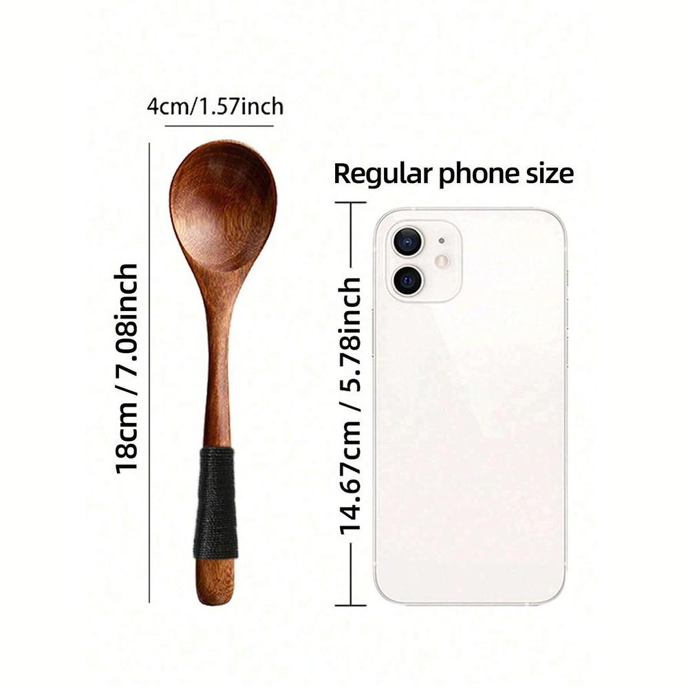 4/6 Piece Japanese Creative Wooden Spoons, Natural Eco-Friendly Soup Spoon, Sweetener Spoon, Baking Spoon Set/Cooking Spoon Set/Serving Spoon Set, Tableware Set, Kitchen Utensils Set, Cooking Tools