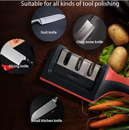 （black）Knife Sharpener - 3 Stage Knife Sharpening Tool