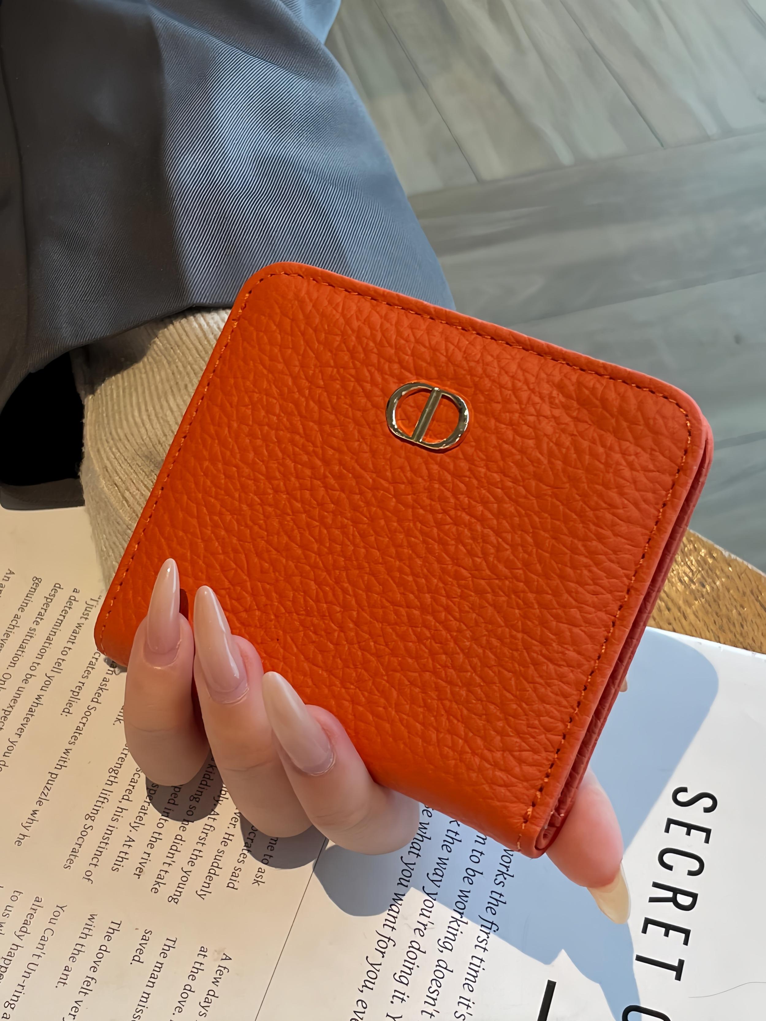 Women's Leather Wallet, Short Design, Genuine Cowhide, Ultra-Thin, Minimalist Style, Multi-Functional Foldable Coin Purse