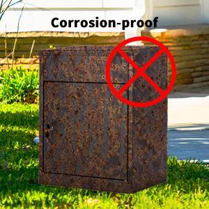 Linor Package Delivery Box for Outside, 17.3''L*13.8''W*22.1''H, Large Galvanized Steel Delivery Box for Packages, Anti-Theft Wall Mounted Mailbox, Lockable Drop Delivery Box for Porch, Curbside Organiser Racks