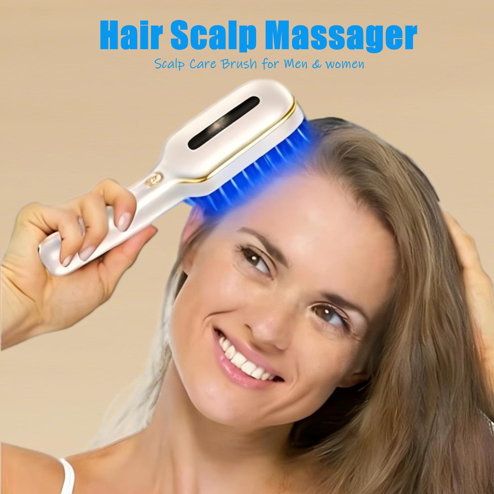 Laser Therapy Hair Growth Comb, Light Hair Brush, Electric Scalp Massager, Blue Light & Vibration, Hair Oil Applicator for Men and Women