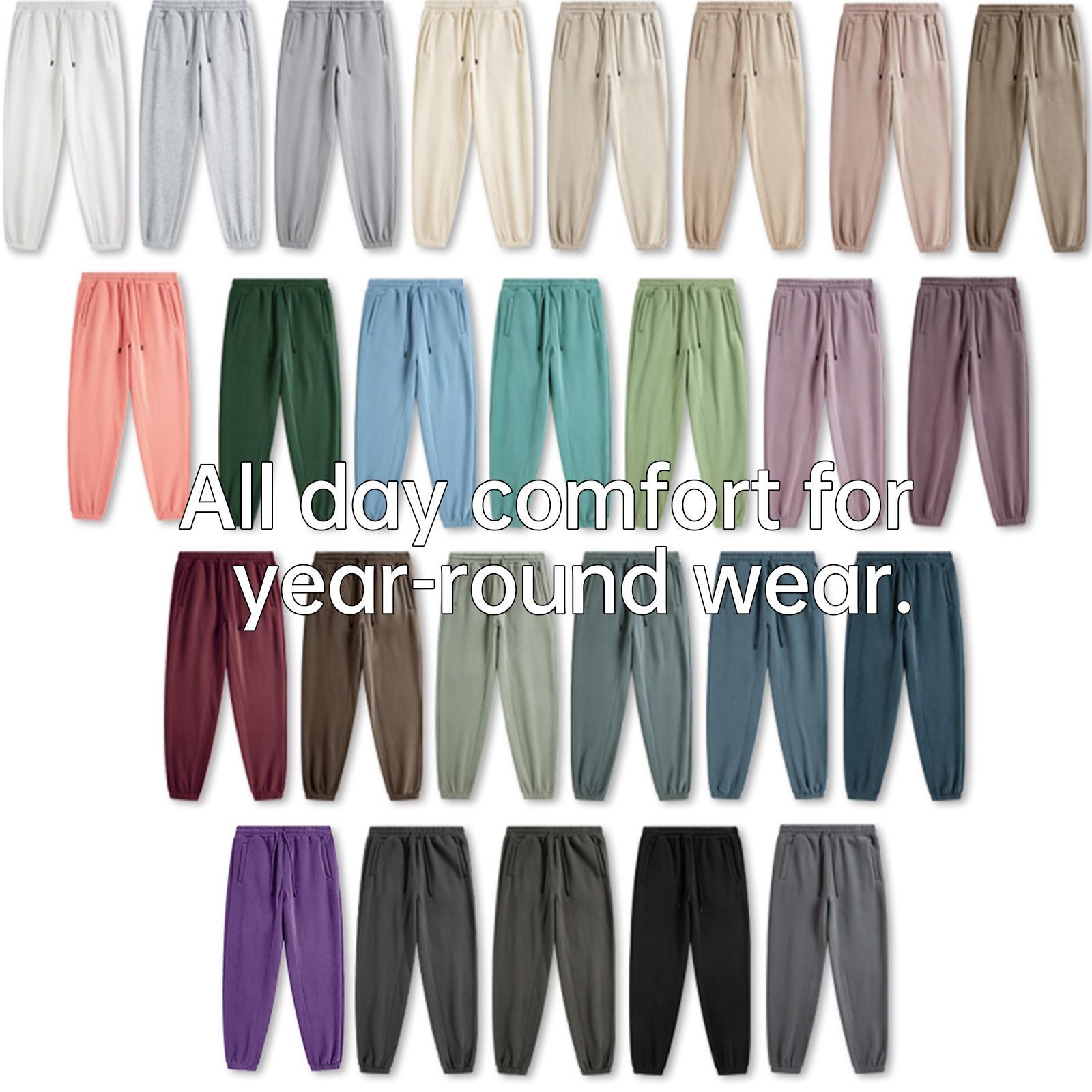 EVELLYHOOTD 600GSM Straight-Leg & Cuffed Baggy Fleece Sweatpants – Unisex Retro Streetwear for Spring Fall Winter | Soft & Cozy Fit【2025 New Drop】