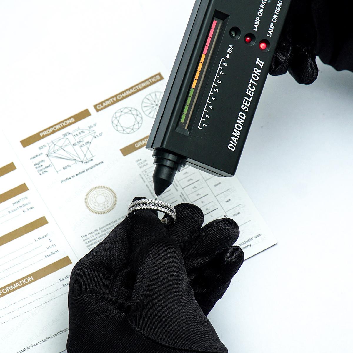 Delzzad Handmade Pave Ring Band Black and White Synthetic Moissanite S925 Christmas Gift Delzzad Handmade Pave Ring Band Black and White Synthetic Moissanite S925 Christmas Gift