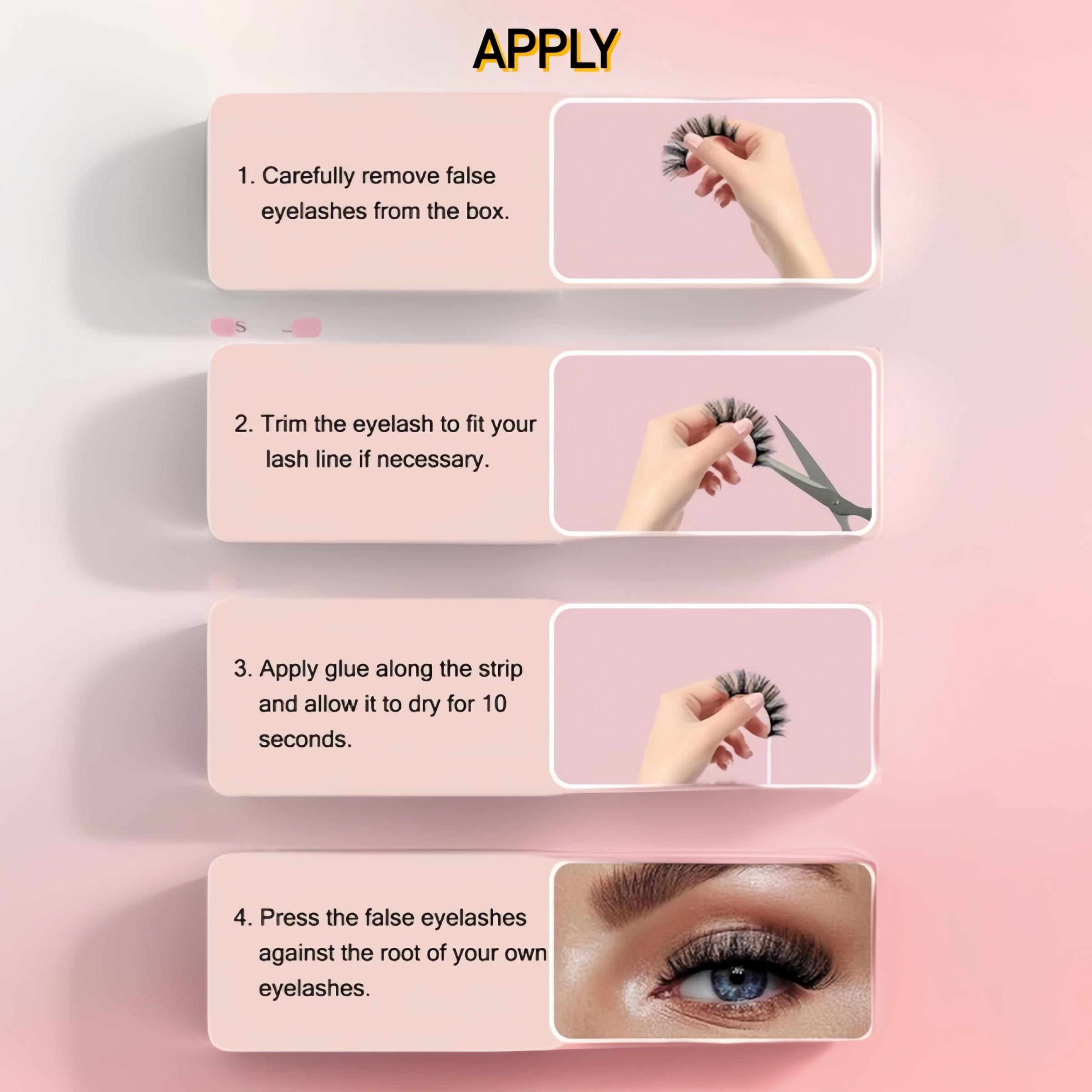 10 Pairs Russian Strip Lashes DD Curl Lashes 3D Eyelashes Reusable Fluffy False Lashes Russian Extensions