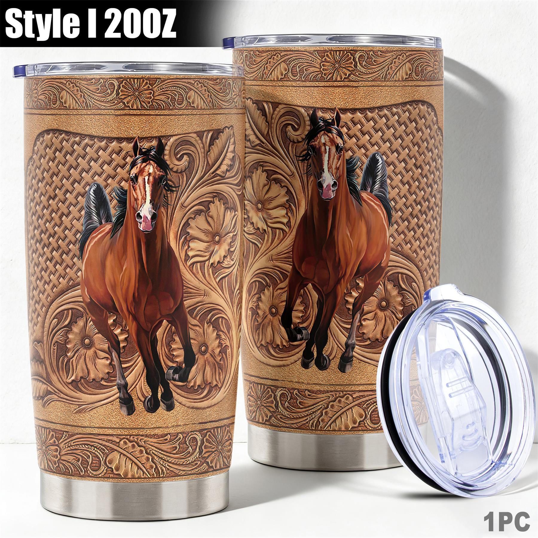 40oz/30oz/22oz Tumbler, Drinkware Stylish Flasks, 1pc Gift, Stainless Steel Cup, Insulated and Durable, Featuring a horse design, Perfect Gift for Horse Lovers and Equestrians, Great for Hot or Cold Beverages, Vacuum Insulated Tumbler #GLOBAL PICKS