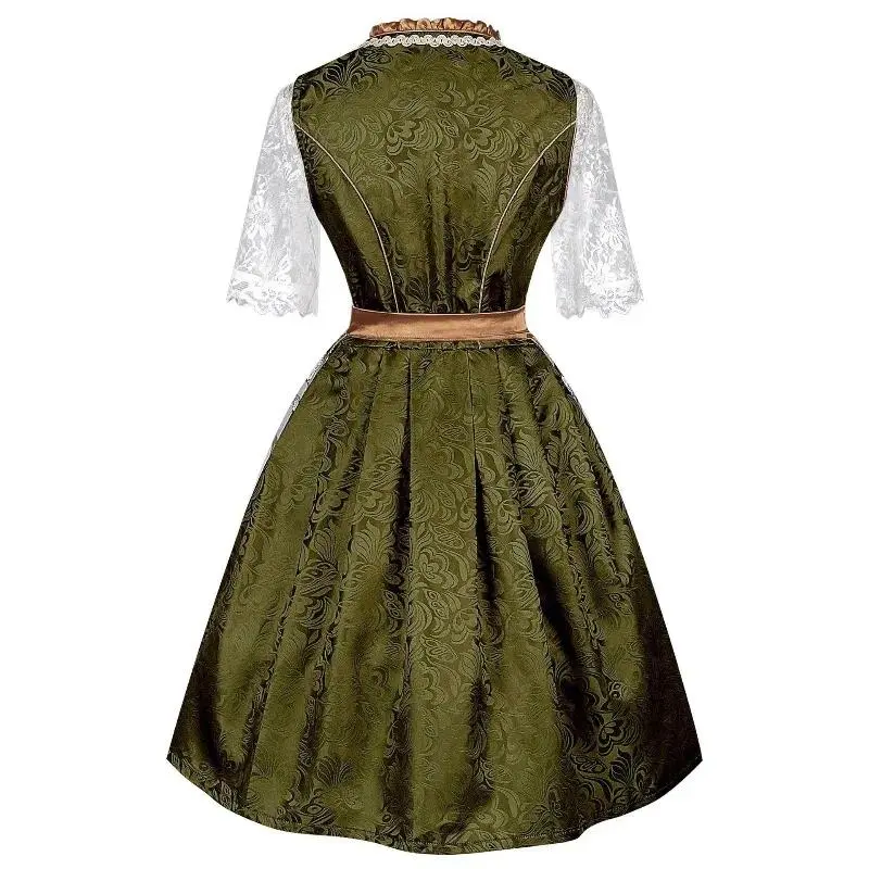 Oktoberfest Costume for Women 2pcs Maid Cosplay Dresses with Dirndl Apron Oktoberfest Waitress Dress Women's Carnival Outfits