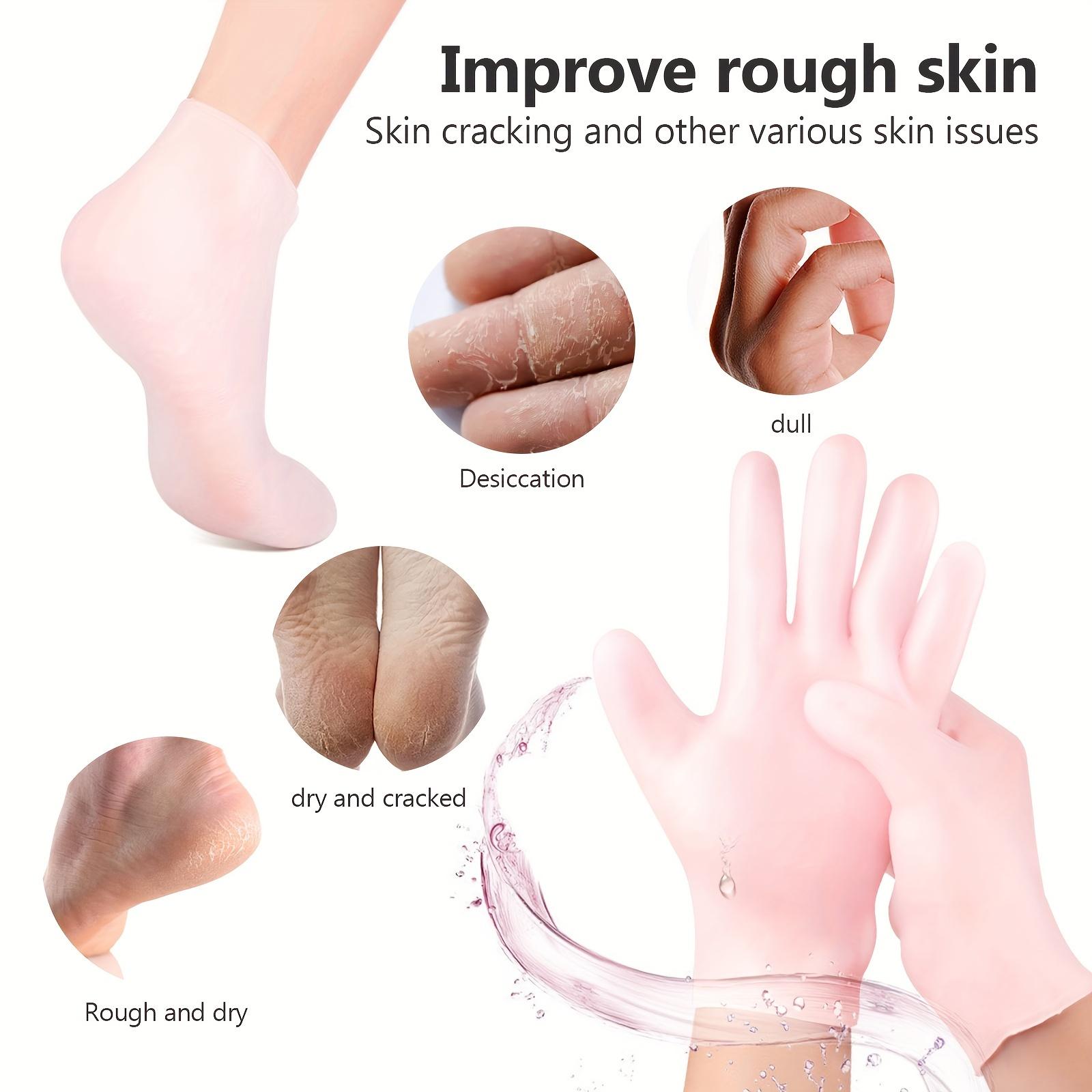 3pcs Silicone Moisturizing Set - Mask Cover, Silicone Gloves, Socks, Skincare Tools, Self care tool, Anti-Evaporation, Anti-Slip Fixed Mask Strap, Beauty Tools to Chapped Skin, Daily Care for Hands And Feet