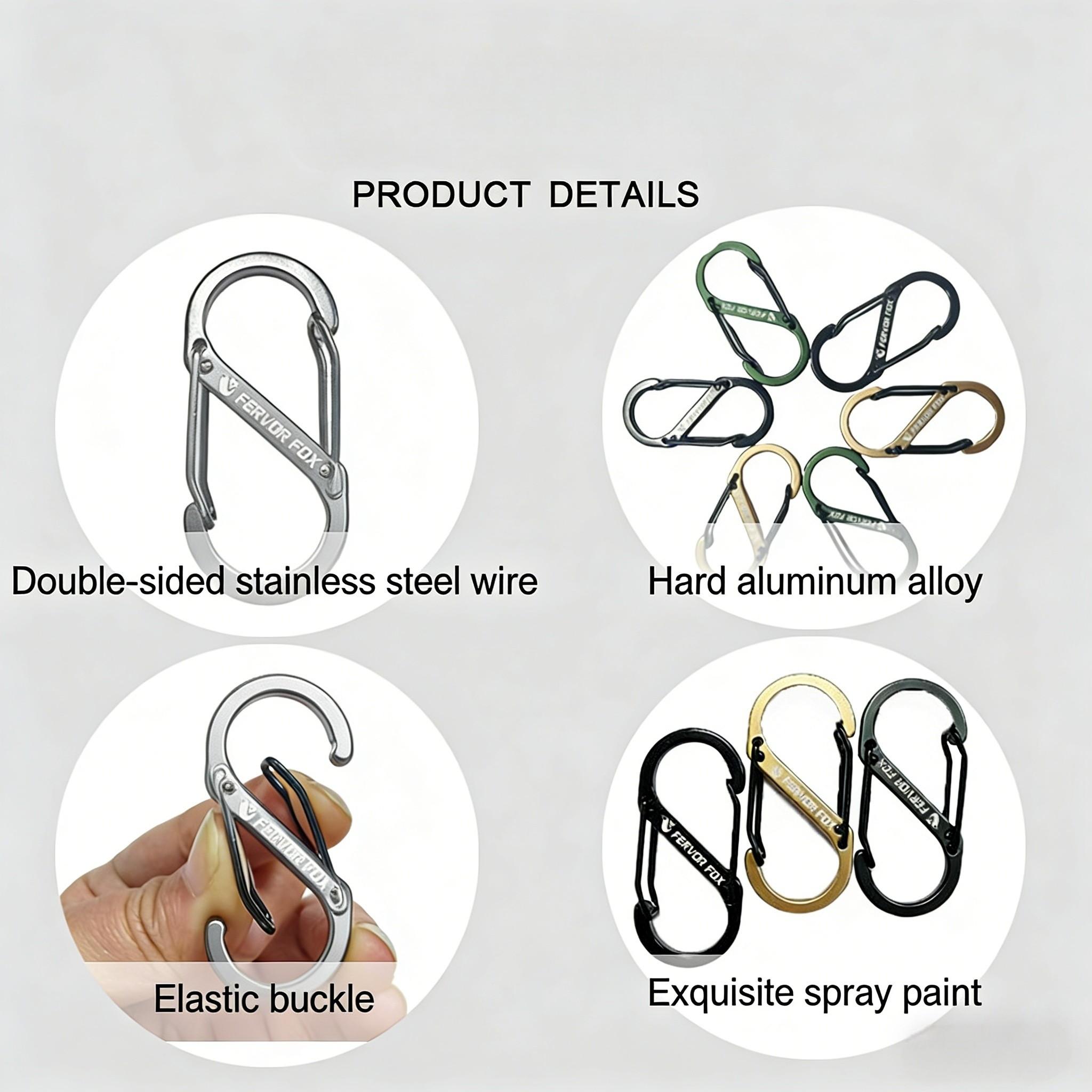 3pcs Mixed Hiking Buckles Outdoor Multi-Functional Accessories Travel Backpack External Hook Connection Clips Keychains