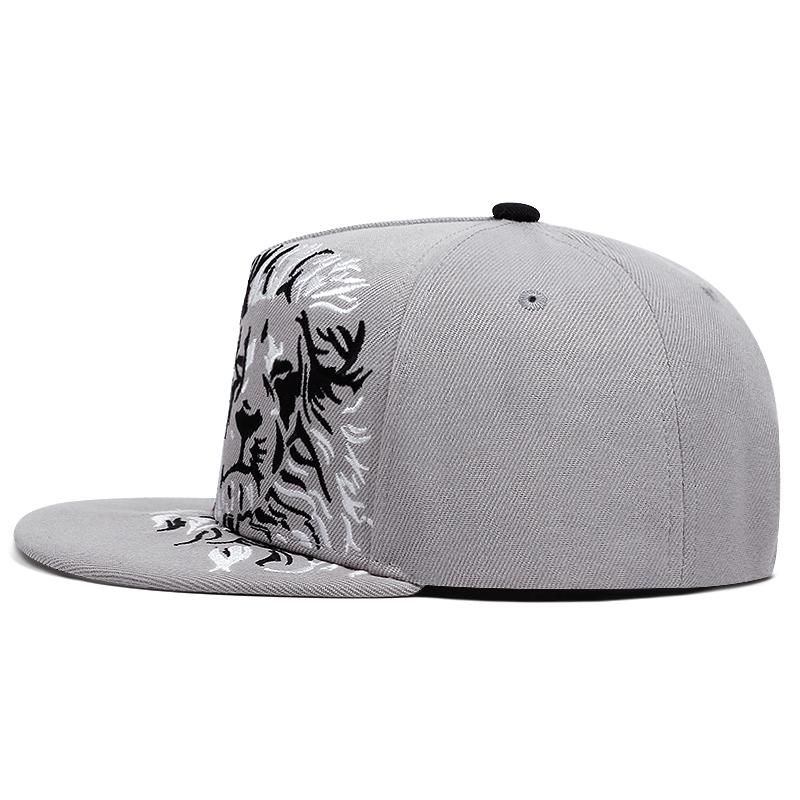 lion embroidered baseball cap men hip hop flat brim hat fashion snapback cap casual sun visor cap women