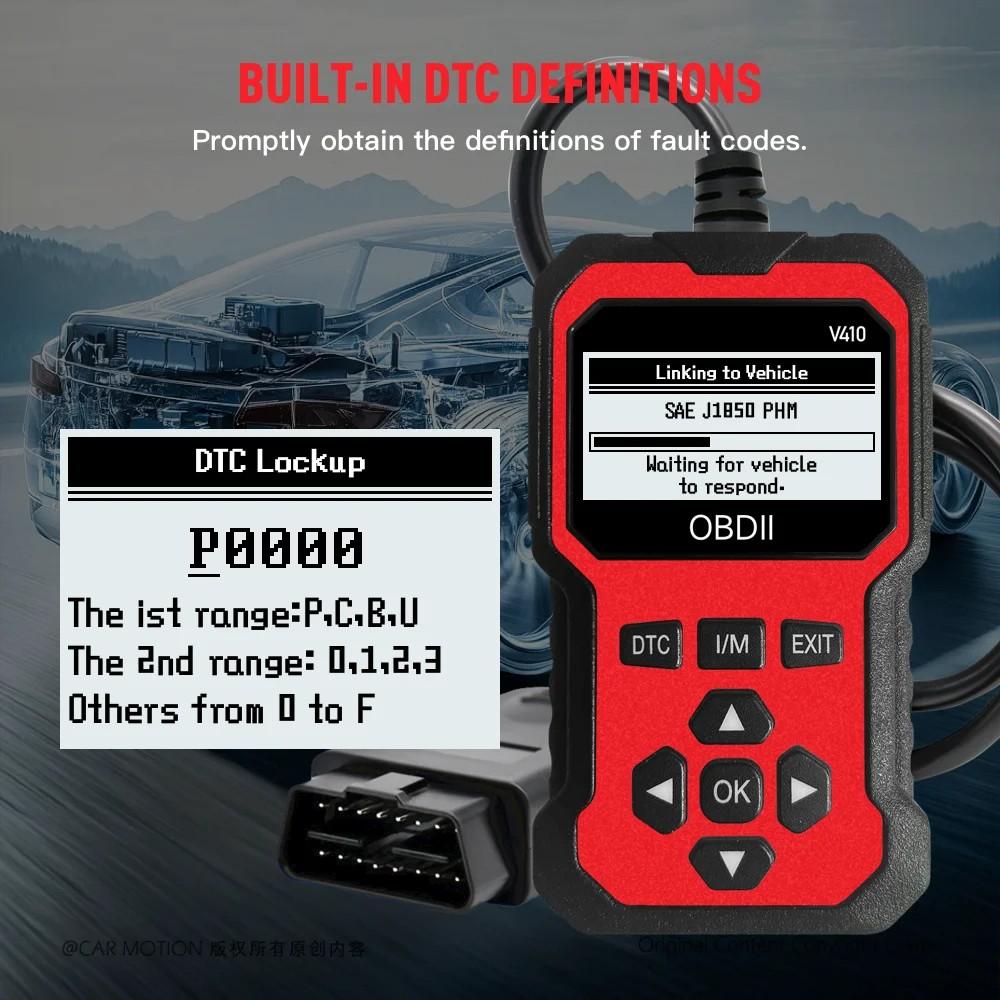 Obd2 Scanner Code Reader for Car Diagnostic, Engine Fault Code Reading Tool to Clear Cel, Live Data I/m Ready for All Obdii Cars, Digital Automotive Tester