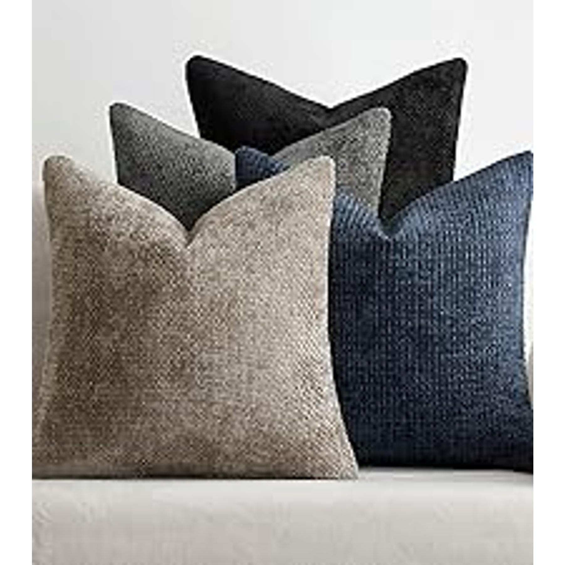 Pack of 4 Couch Throw Pillow Covers 18x18 Inch Neutral Blue Soft Decorative Chenille Pillow Covers Farmhouse Accent Cushion Covers for Boho Western Spring Coastal Decor Sofa Bed Living Room