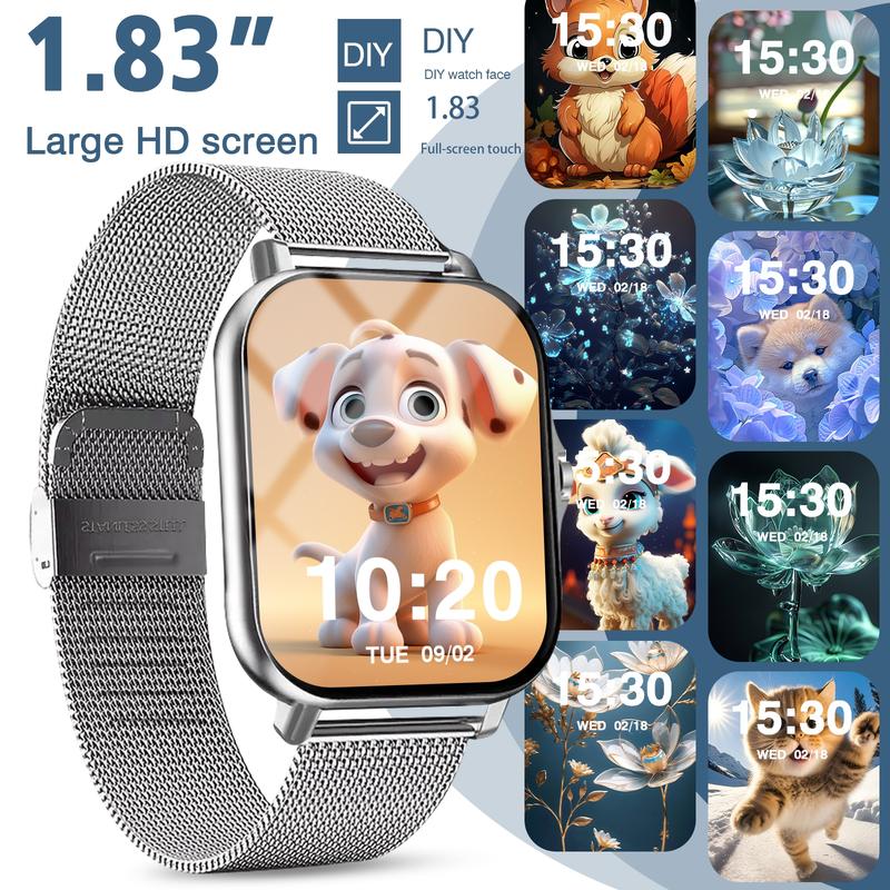 Smartwatch, Fitness Smart Watches - 2026 Unisex, Wireless Connection & Answer/Make Call, Pedometer Fitness Tracker, Steps/Calories Counter, Multiple Sports Modes, Sedentary Reminder & Message Push, Alarm Clock, Remote Music Playback