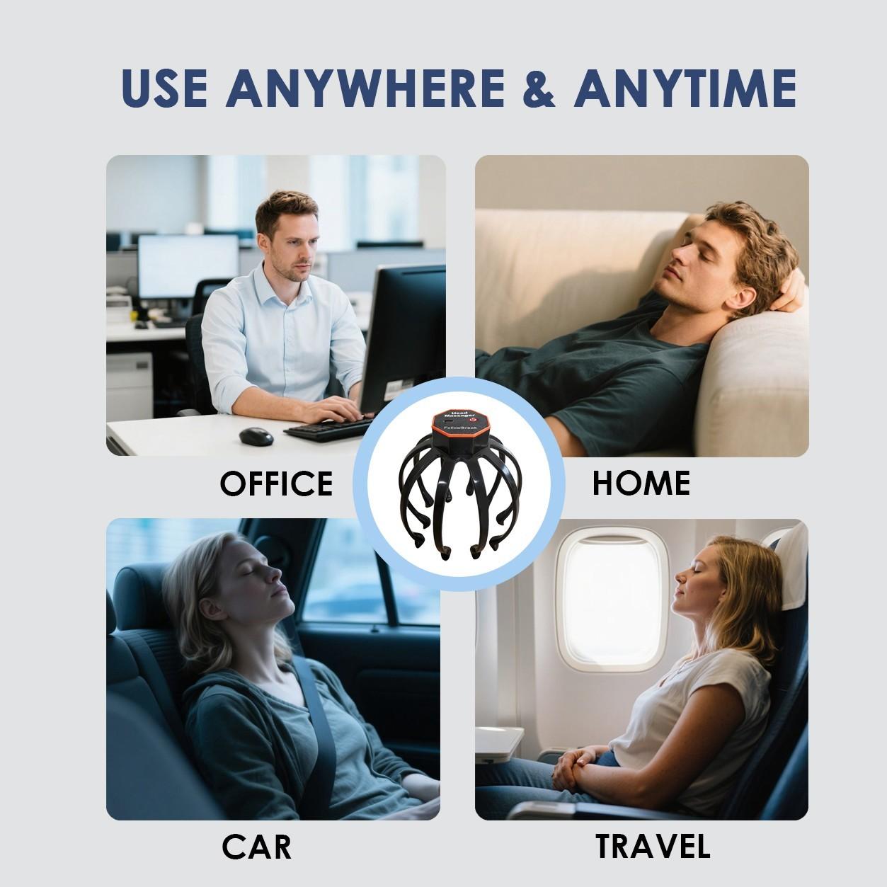 Portable Head Massager, Rechargeable Cordless Head Massager, 3 Adjustable Massage Modes, Holiday Gift