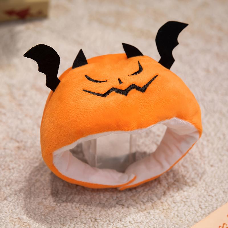 Cute Capybara Plush Toy with Pumpkin Bat Headband - Soft Anime Stuffed animal, Halloween Costume, Birthday/Christmas/Valentine's Gift for Animal Lovers & Anime Fans - Brown-Eyed expression