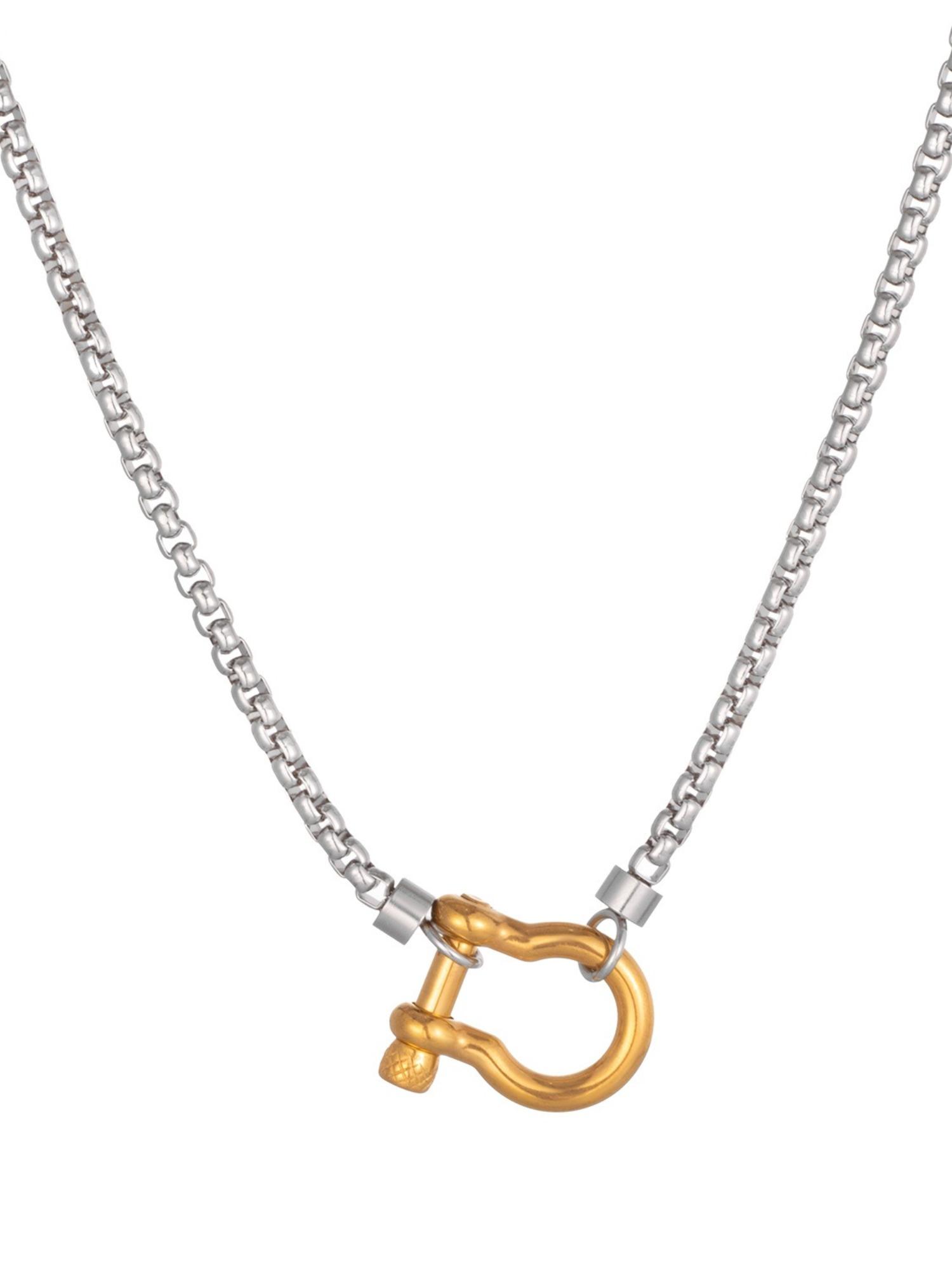 Waterproof Stainless Steel Chain Necklace, Unisex Casual Trendy Pendant Necklace, Assorted Necklaces, Fashion Jewelry for Party, Daily Decor, Trendy All-match & Exquisite Jewelry for Birthday Gift, Necklace Layering Clasp