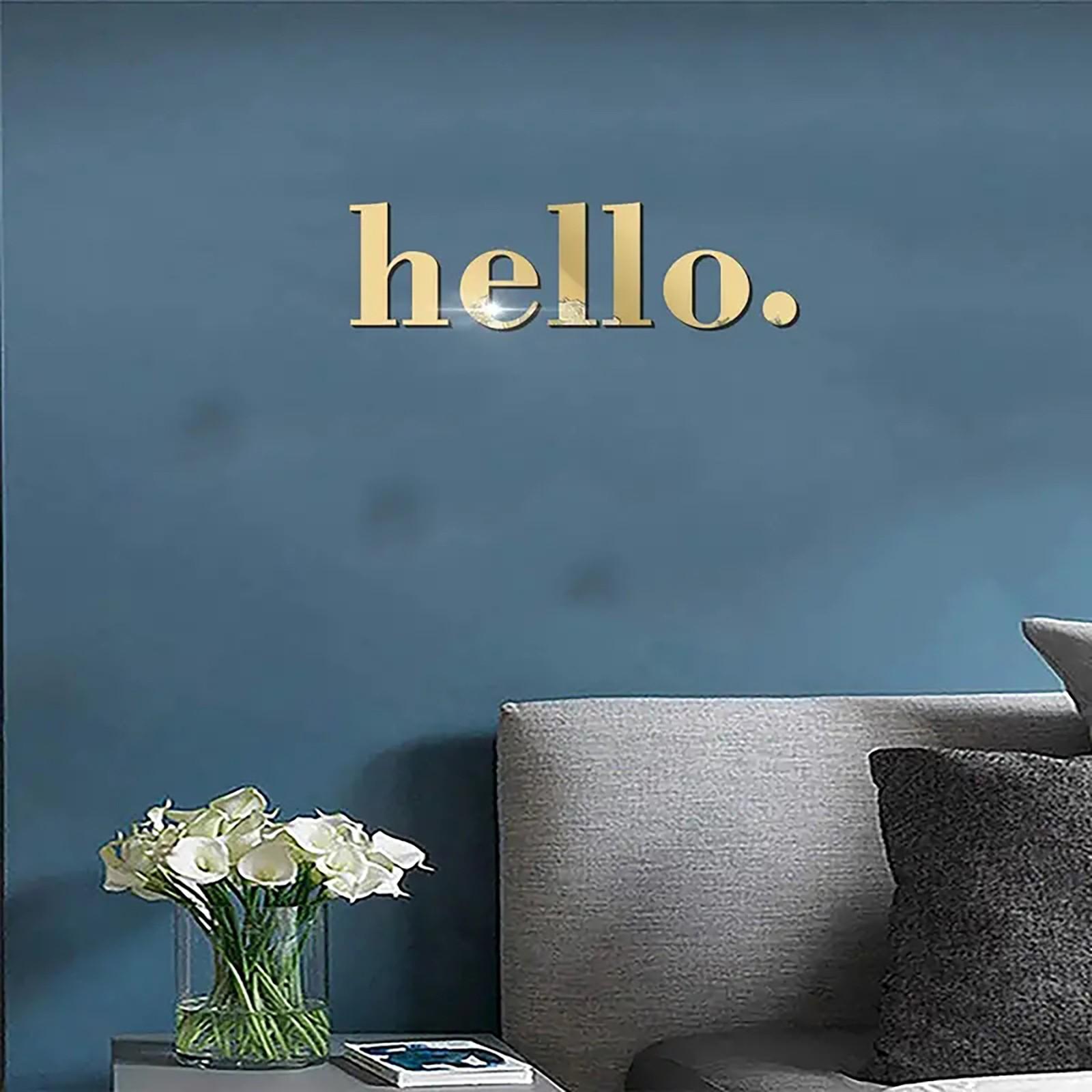 3D Creative Acrylic Wall Stickers Set, Welcome Sign Decals, Self-Adhesive for Bedroom, Entryway, Living Room, Porch, Home Decoration