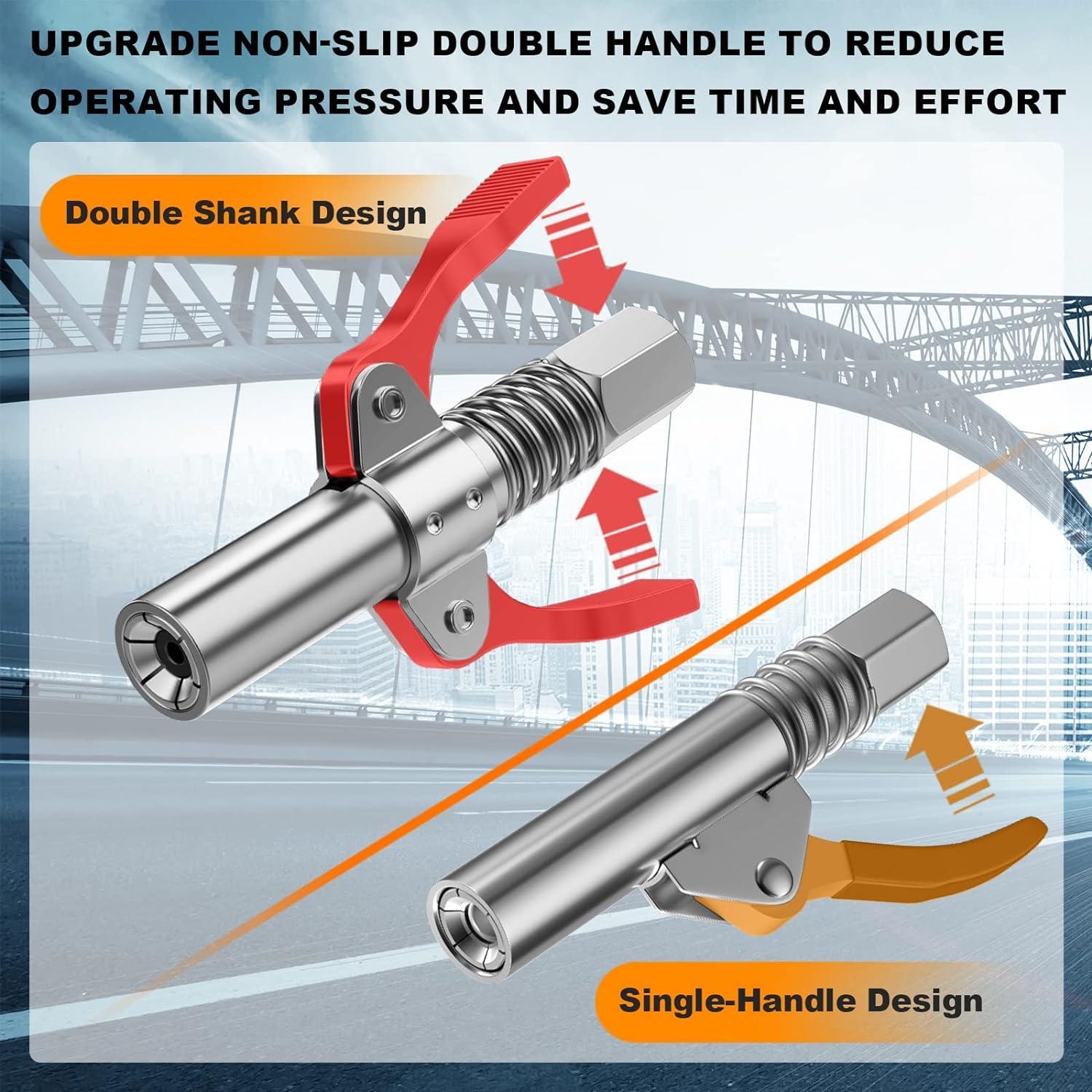 High Pressure Lubricating Coupler Adapter, Compatible with All 0.32cm Npt Oil Guns, Ideal for Machinery & Equipment Maintenance