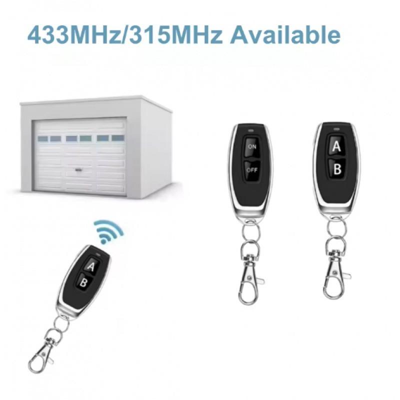 433mhz Remote Control 2-Key Learning Code for Garage Door Opener Car E-Bike, Lithium Button Cell Batteries Included, Abs Enclosure