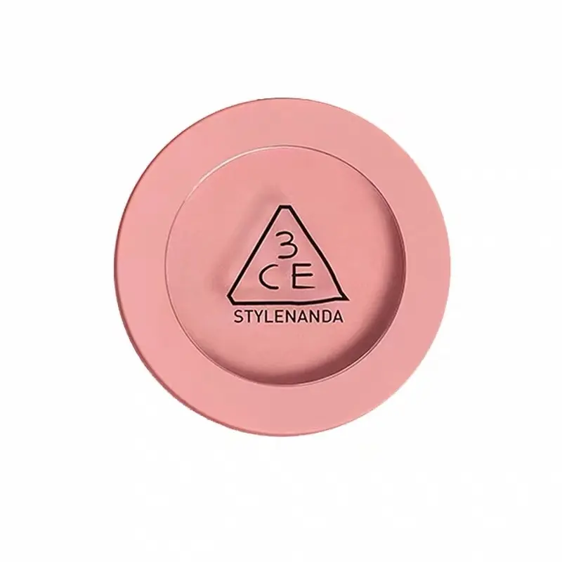 3CE Mood Recipe Face Blush, Classic Single Pan Blush Shade #Mono Pink Nude Soft Pink, Natural Flush Buildable Korean Makeup